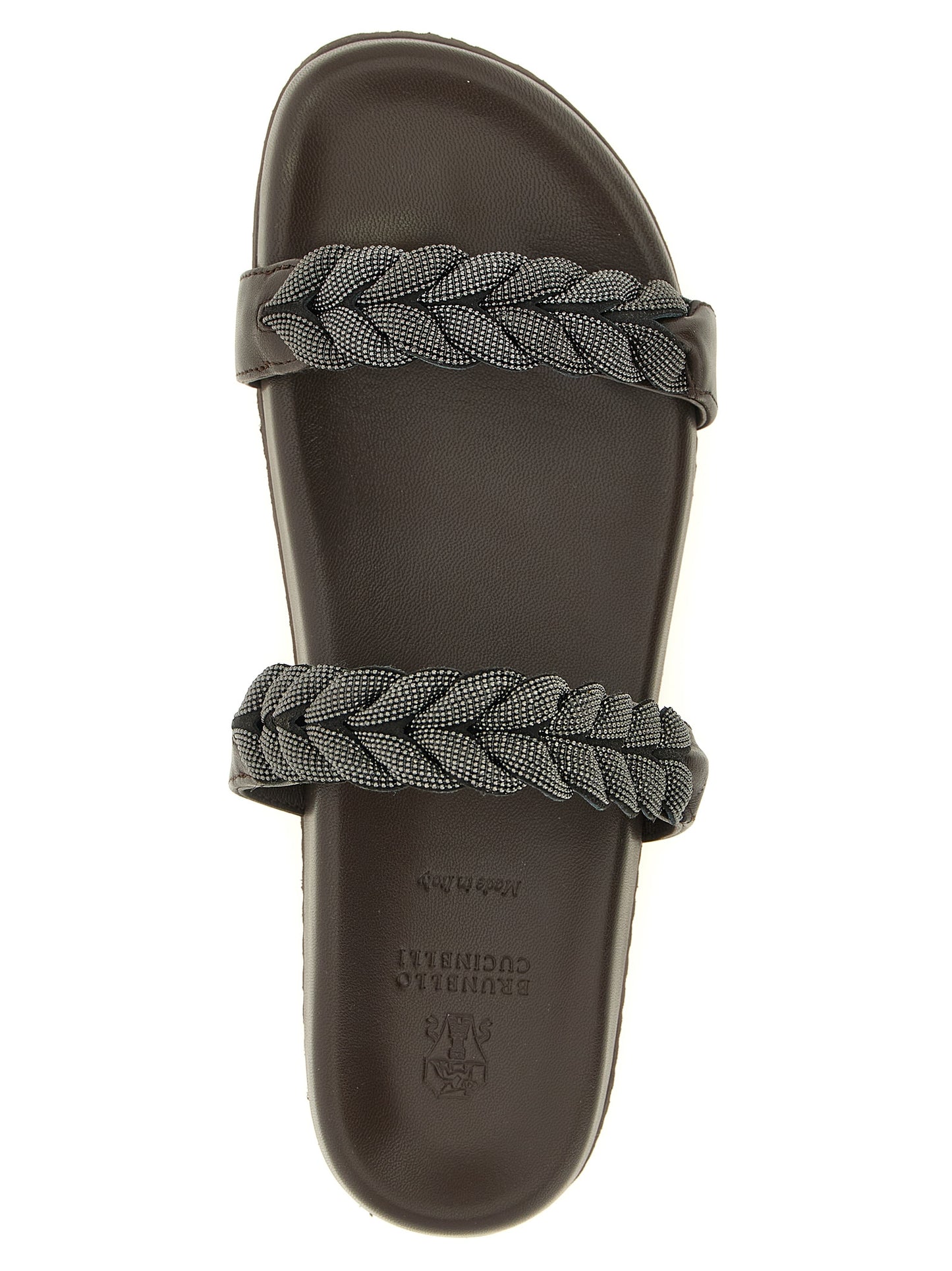 Brown Leather Slides
