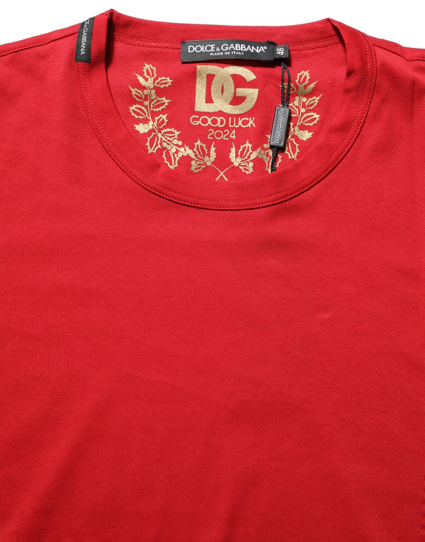 Red Goodluck 2023 Cotton Crew Neck T-shirt