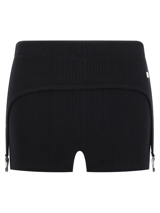 Black Cotton Bermuda Shorts