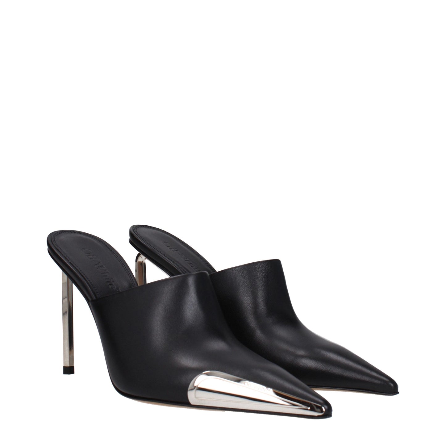 Black Leather High Heel Pumps