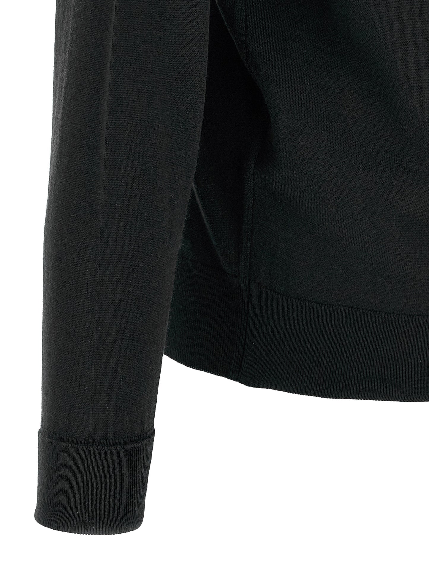 Black Merino Wool Cardigan