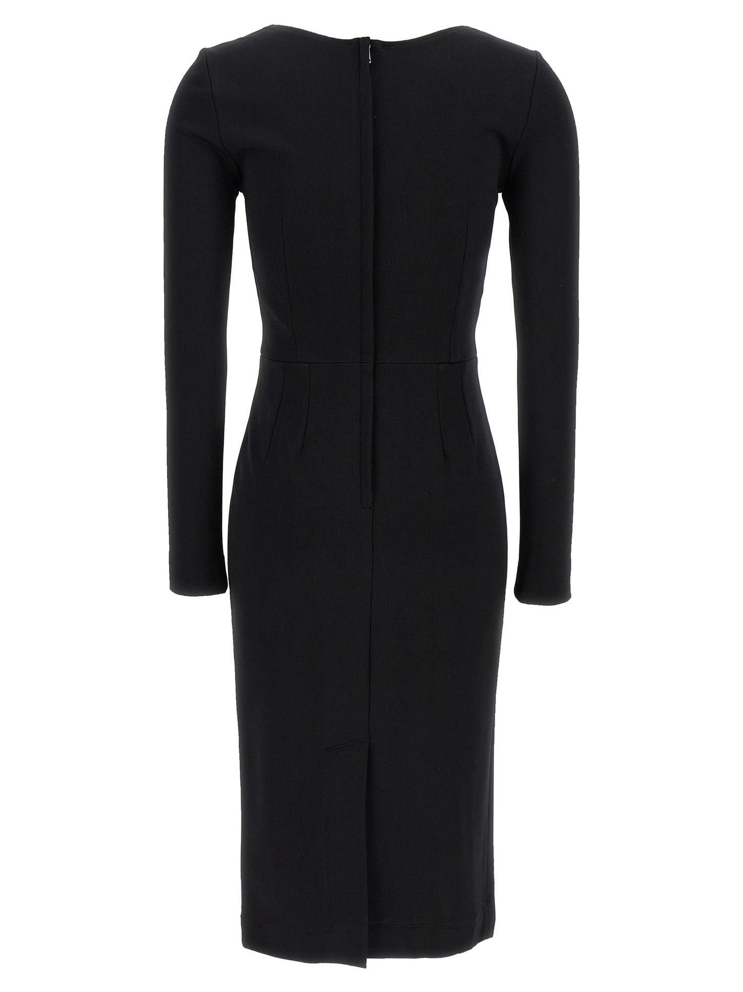 Black Viscose Midi Dress