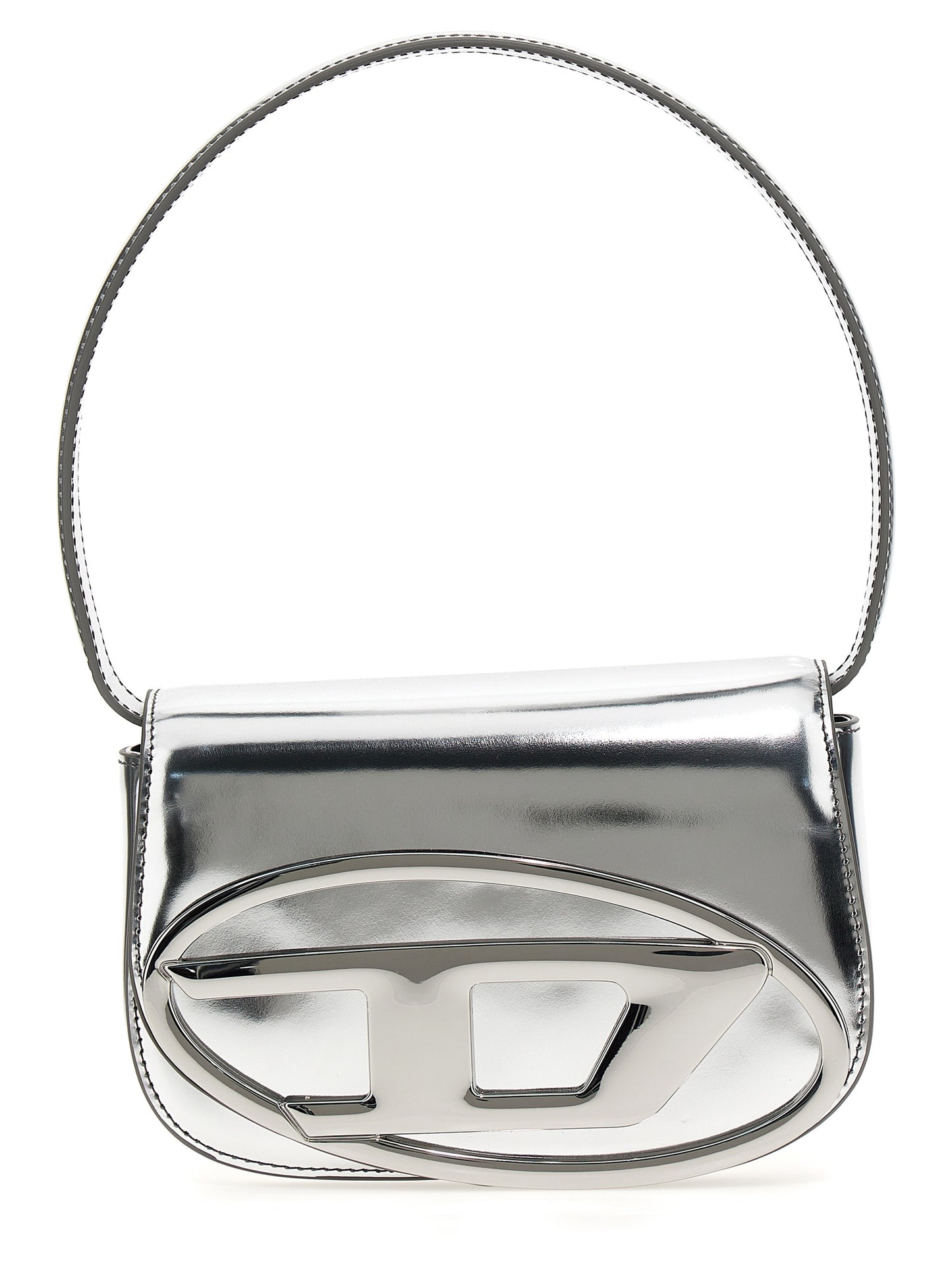 Silver Cowhide Shoulder Bag