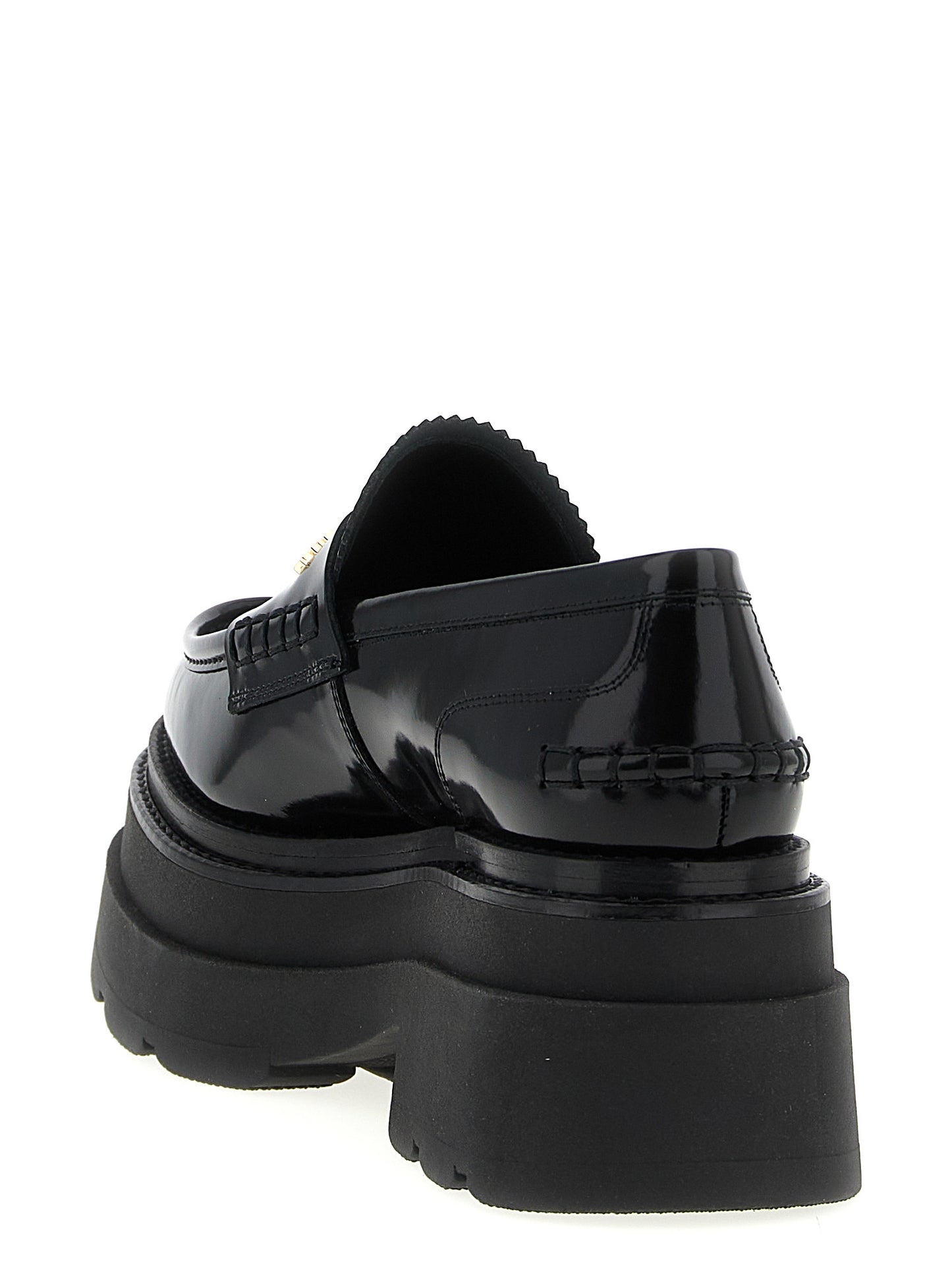 Black Cowhide Platform Loafers