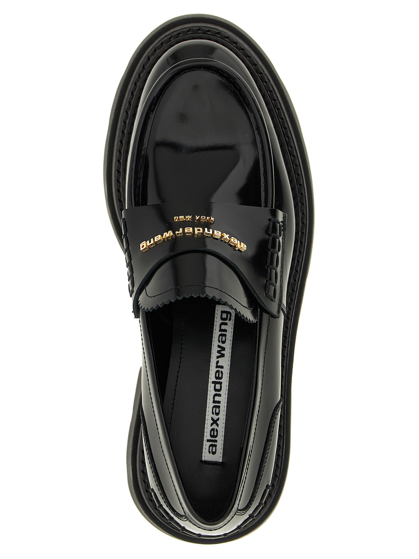 Black Cowhide Platform Loafers