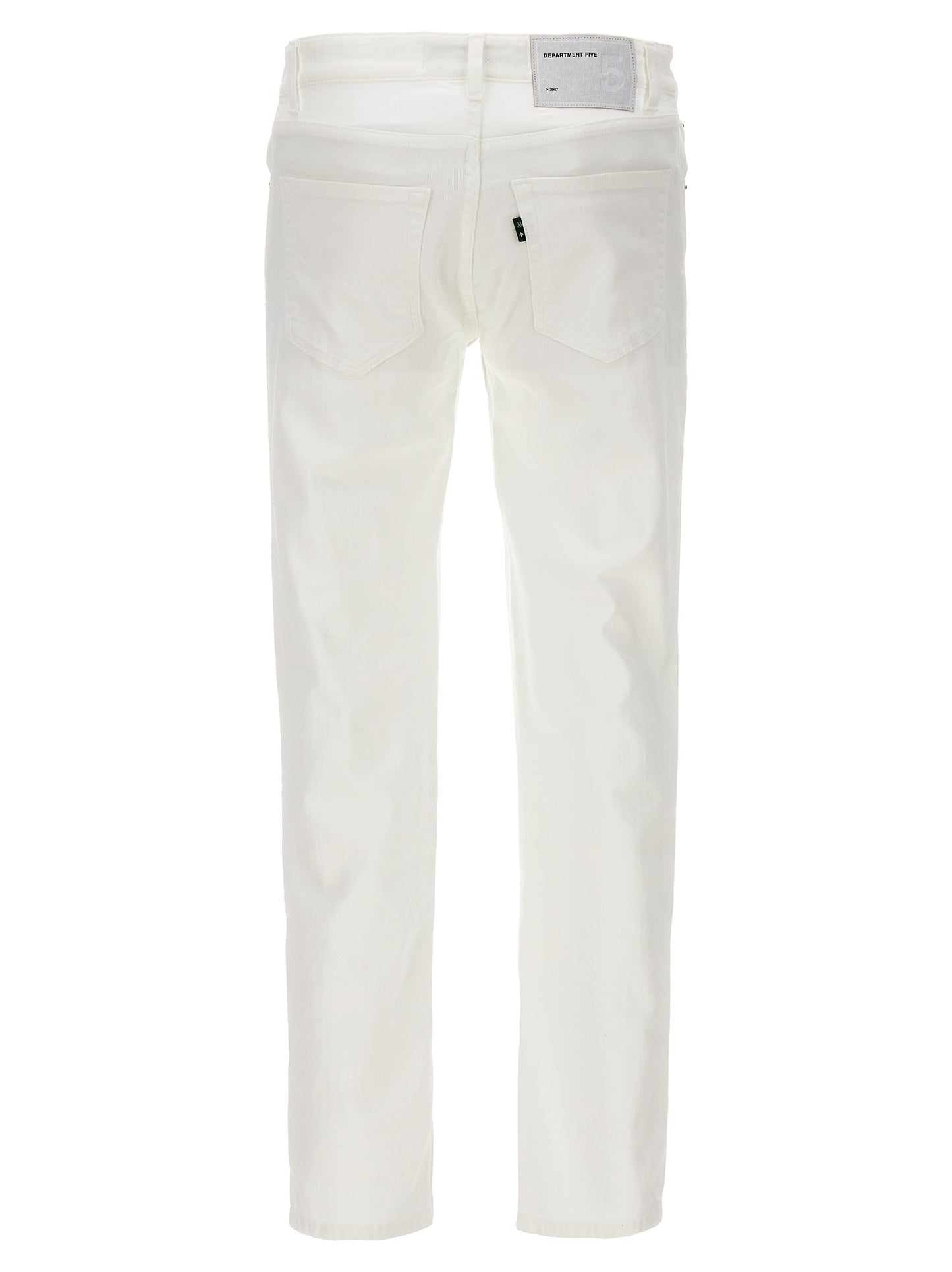 White Cotton Straight-Leg Jeans