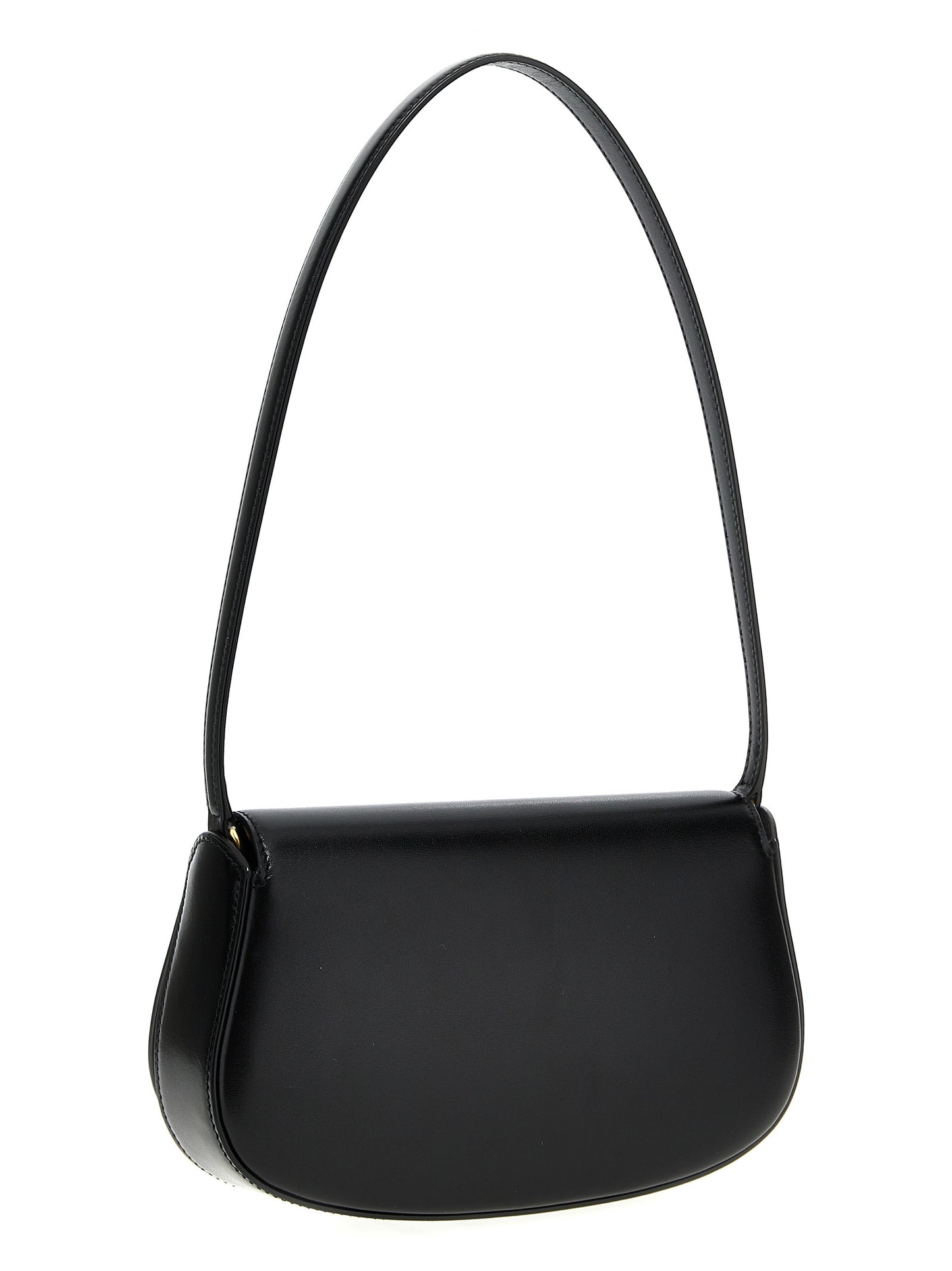 Black Calfskin Shoulder Bag
