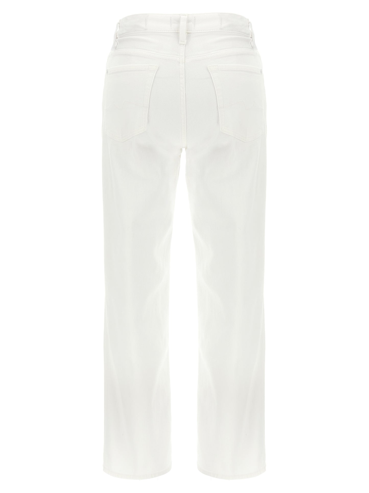 White Cotton High-Waisted Jean