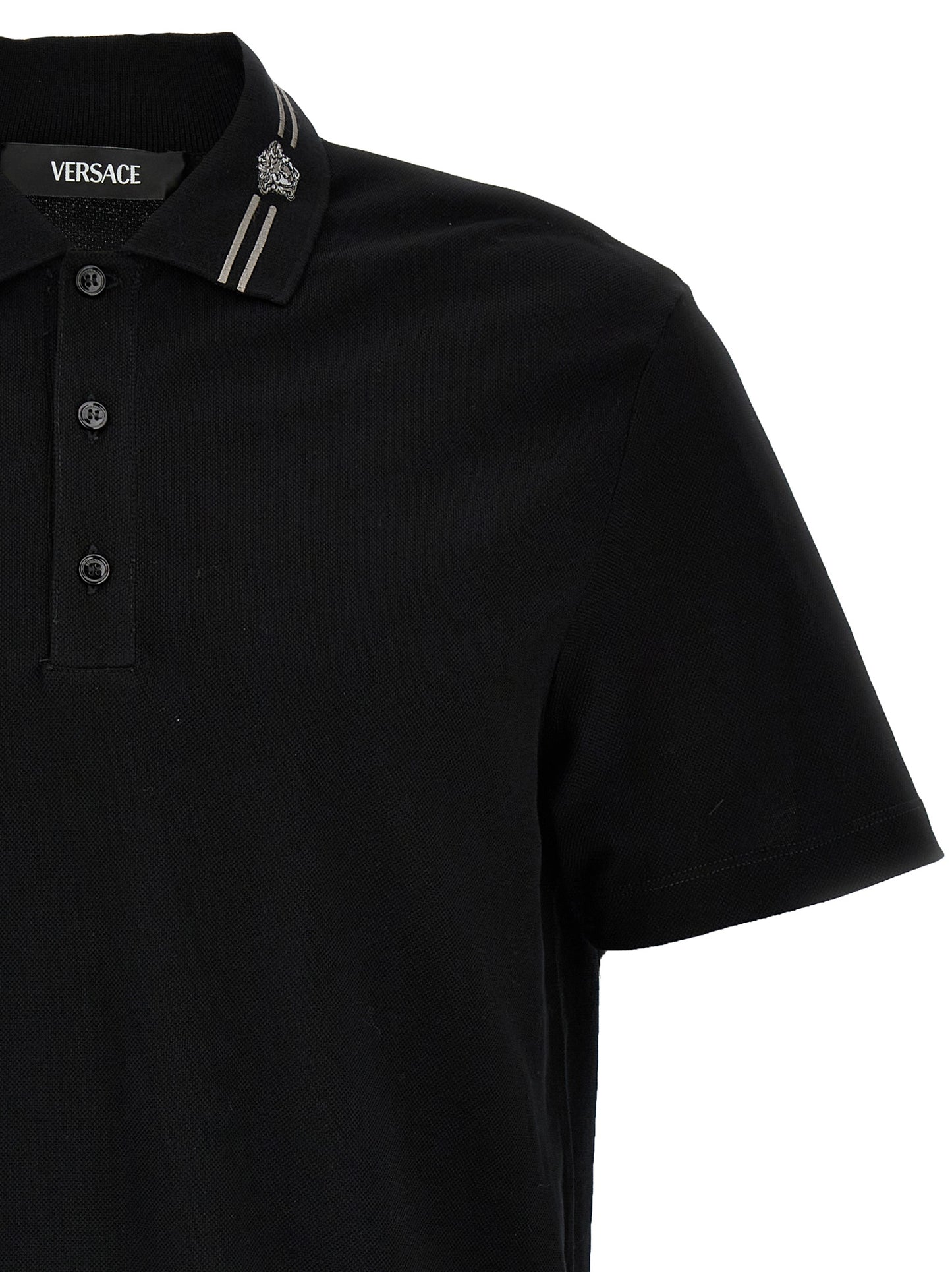 Black Cotton Polo Shirt