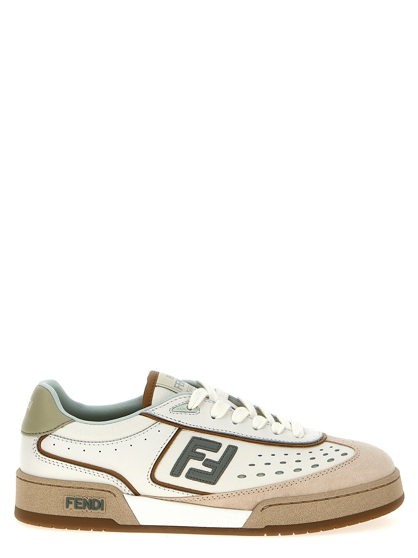 Beige Leather Sneakers