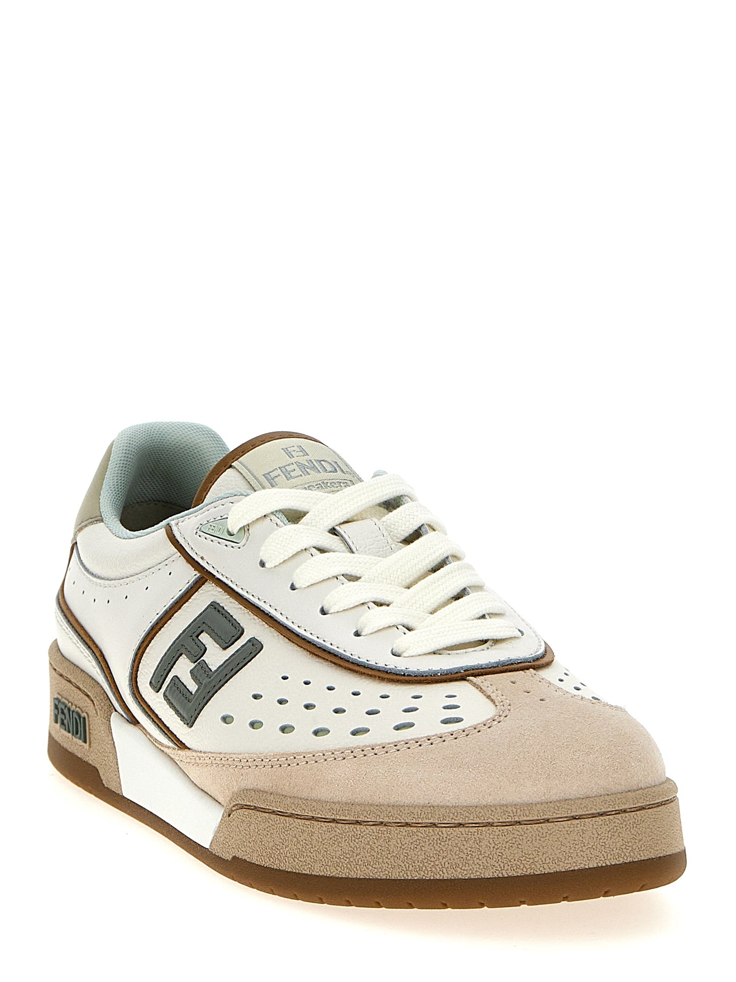 Beige Leather Sneakers
