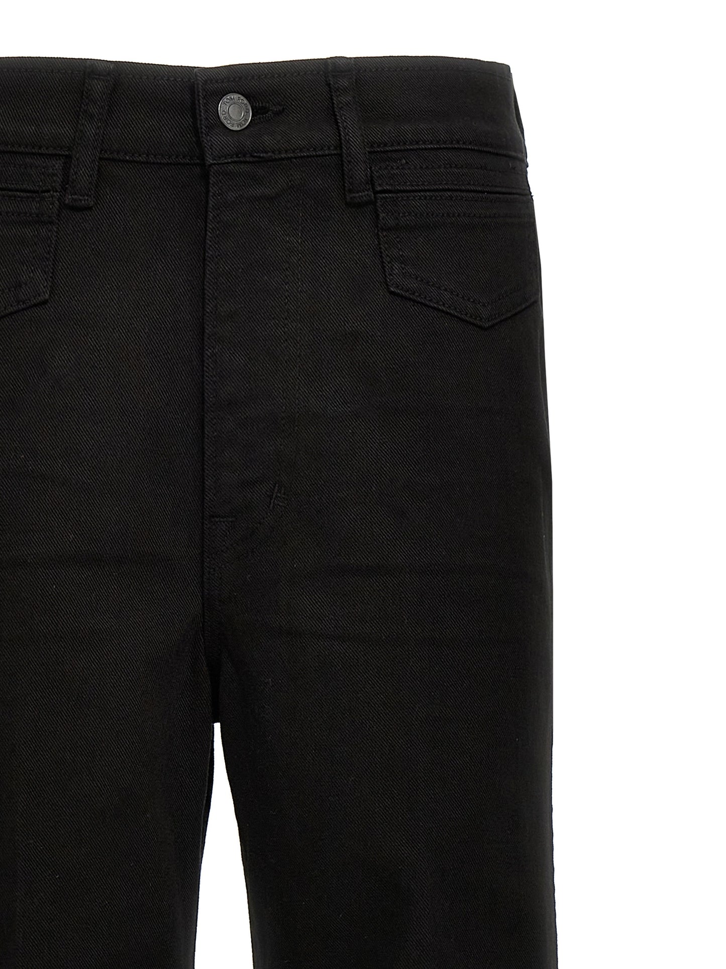Black Cotton Flared Jeans