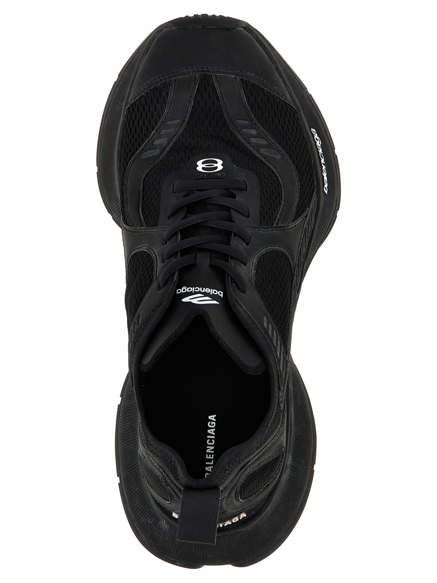 Black Polyester Athletic Sneakers