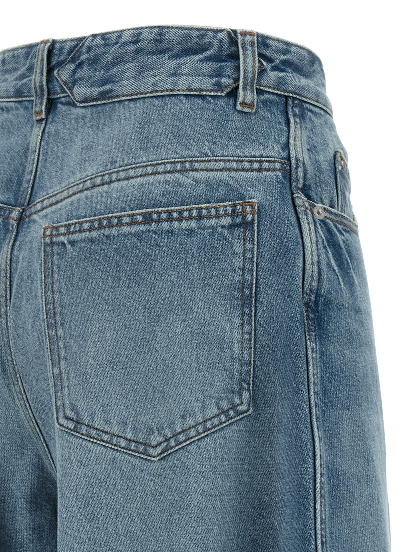 Blue Cotton High-Waisted Jean