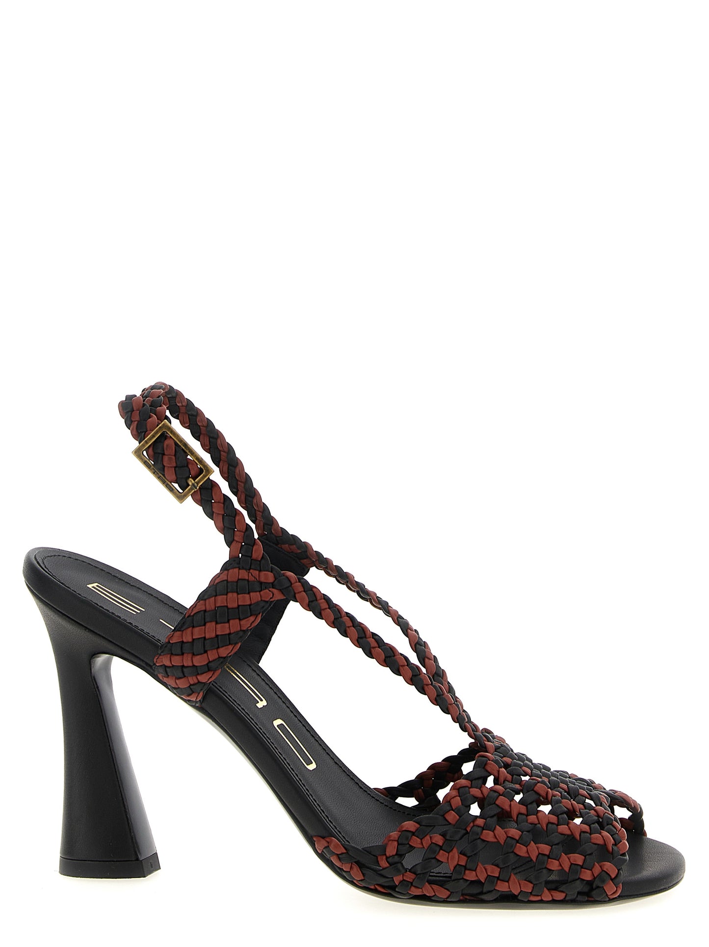 Brown Polyethylene Stiletto Heel Sandals