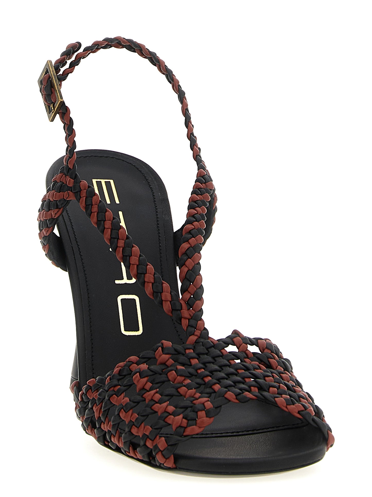 Brown Polyethylene Stiletto Heel Sandals