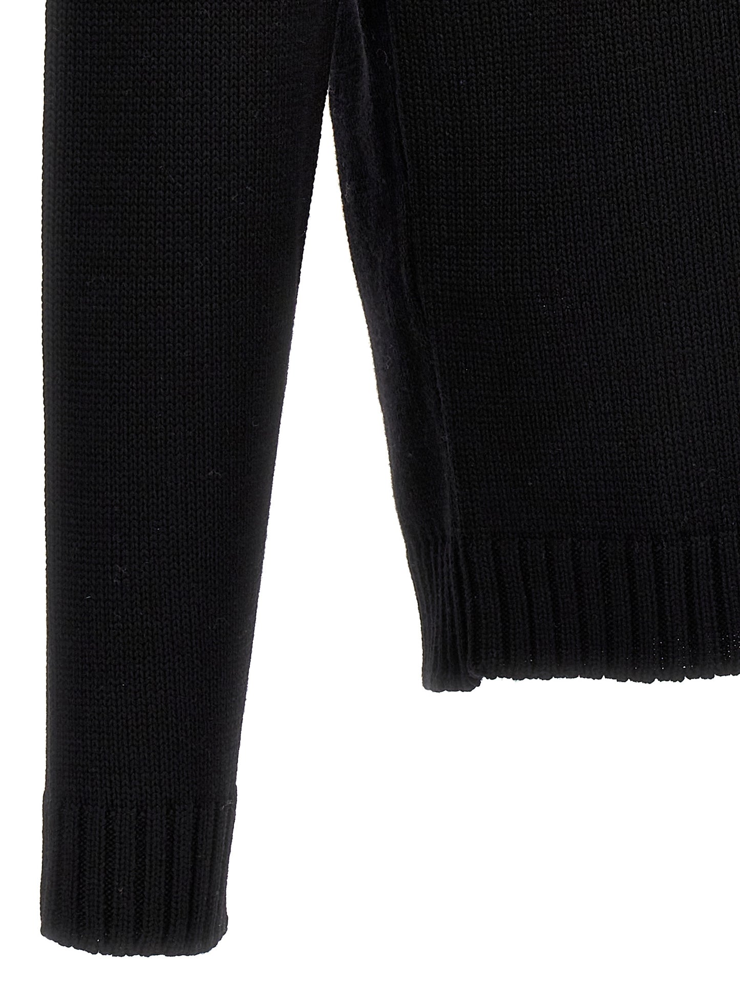 Black Virgin Wool Cardigan
