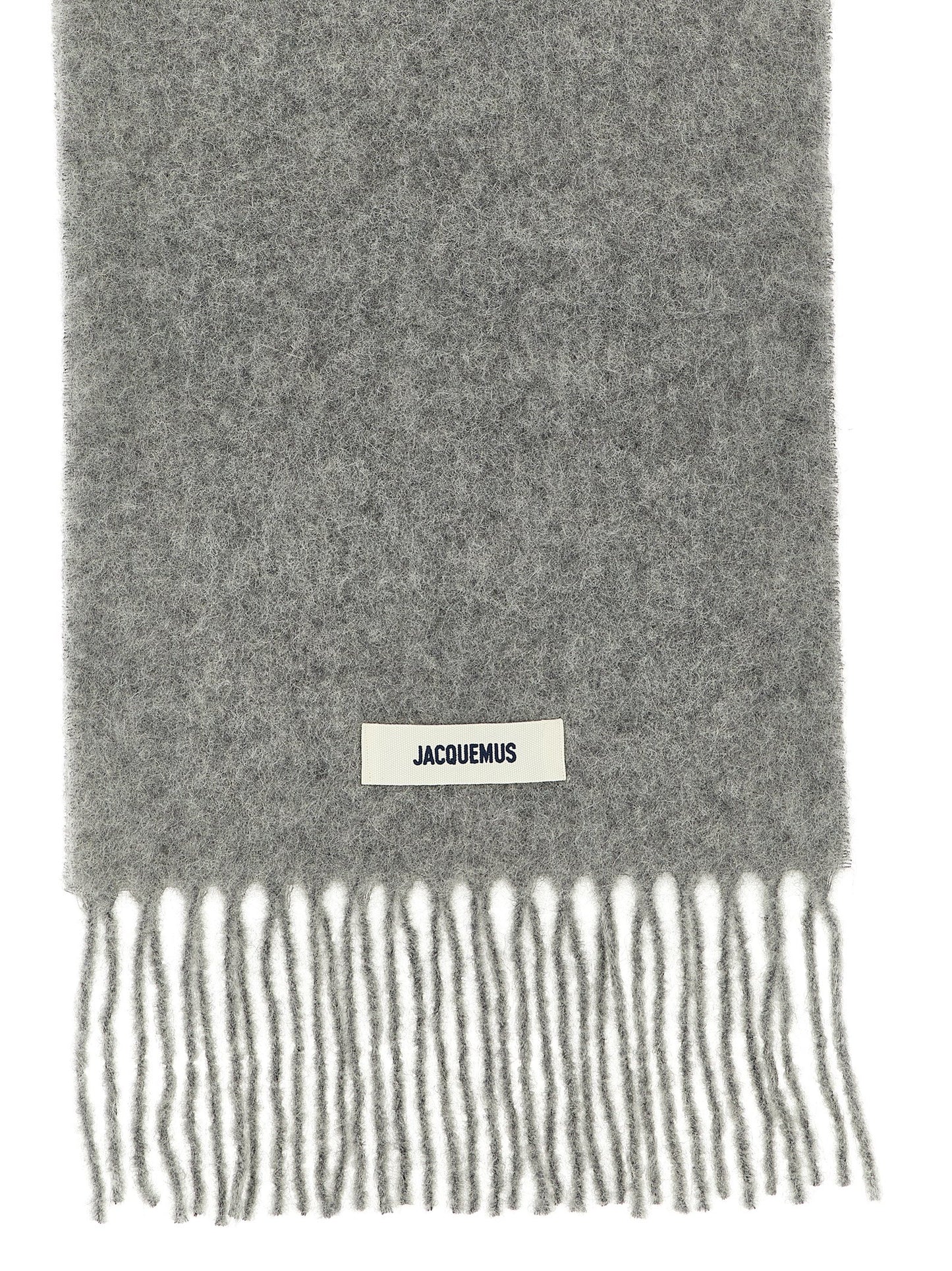 Gray Alpaca Leather Foulard