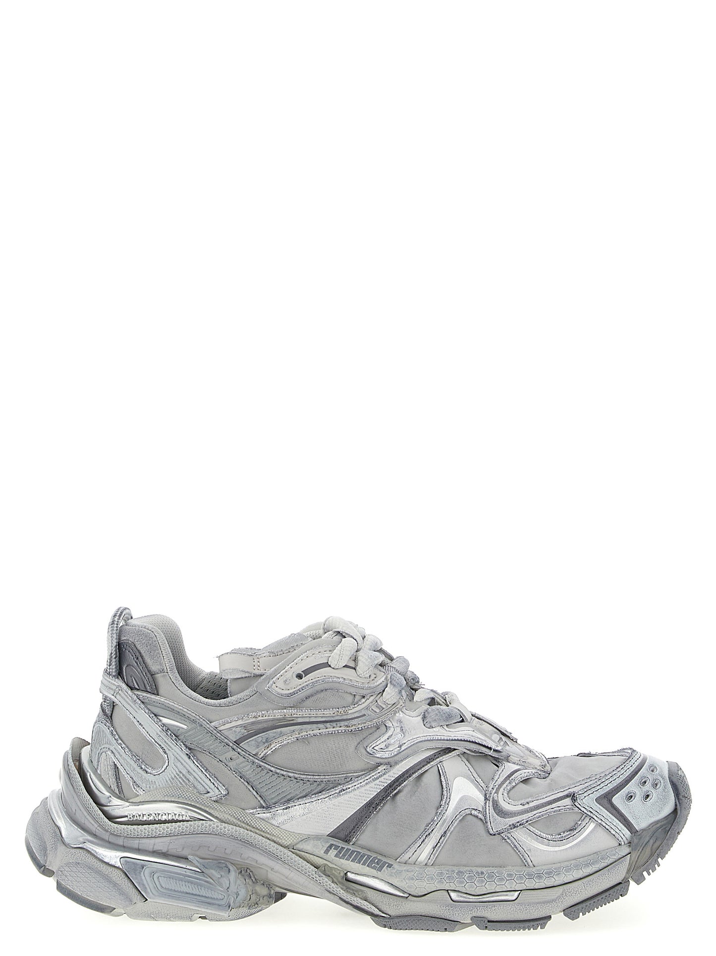 Gray Polyethylene Athletic Sneakers