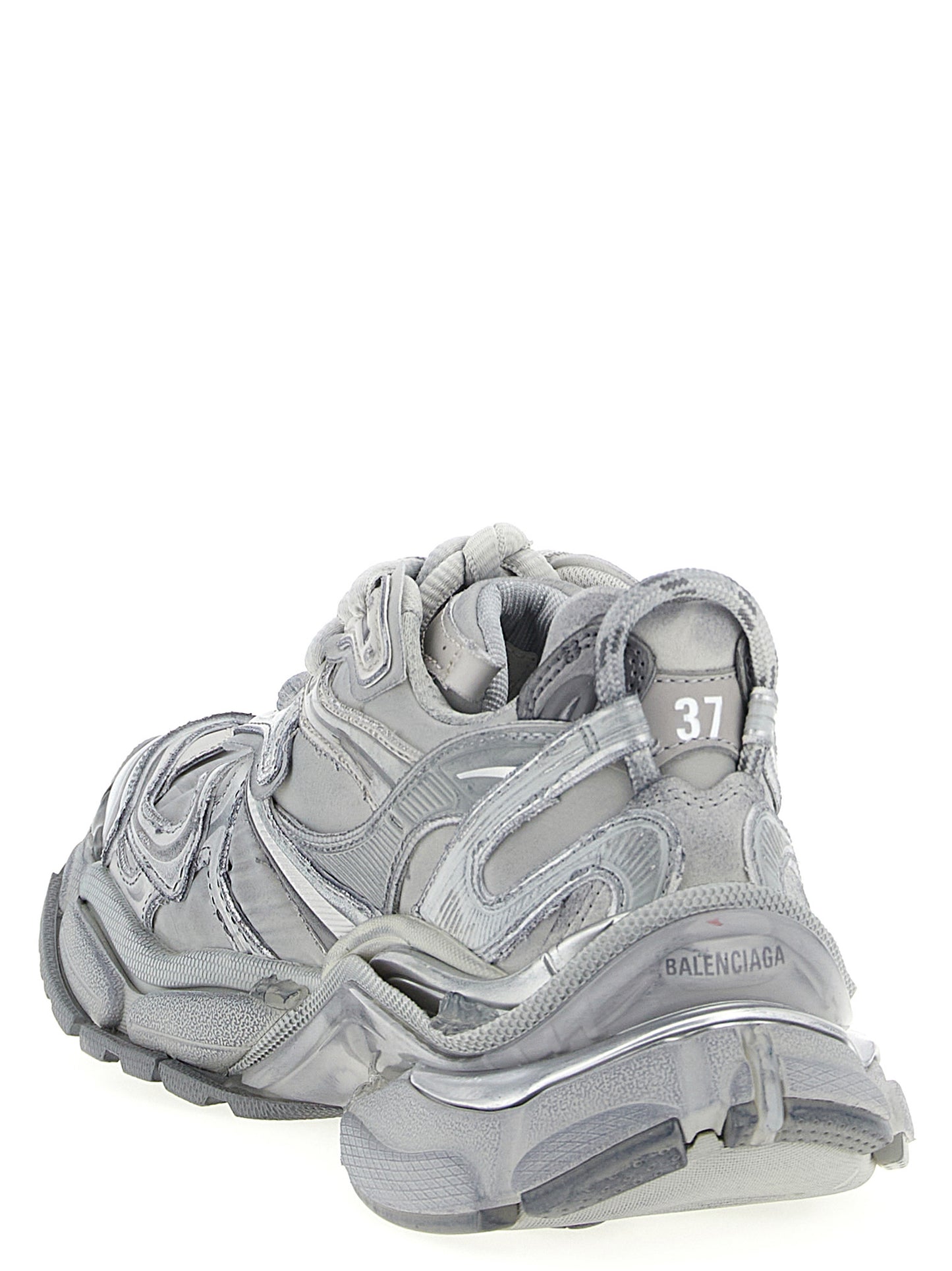 Gray Polyethylene Athletic Sneakers