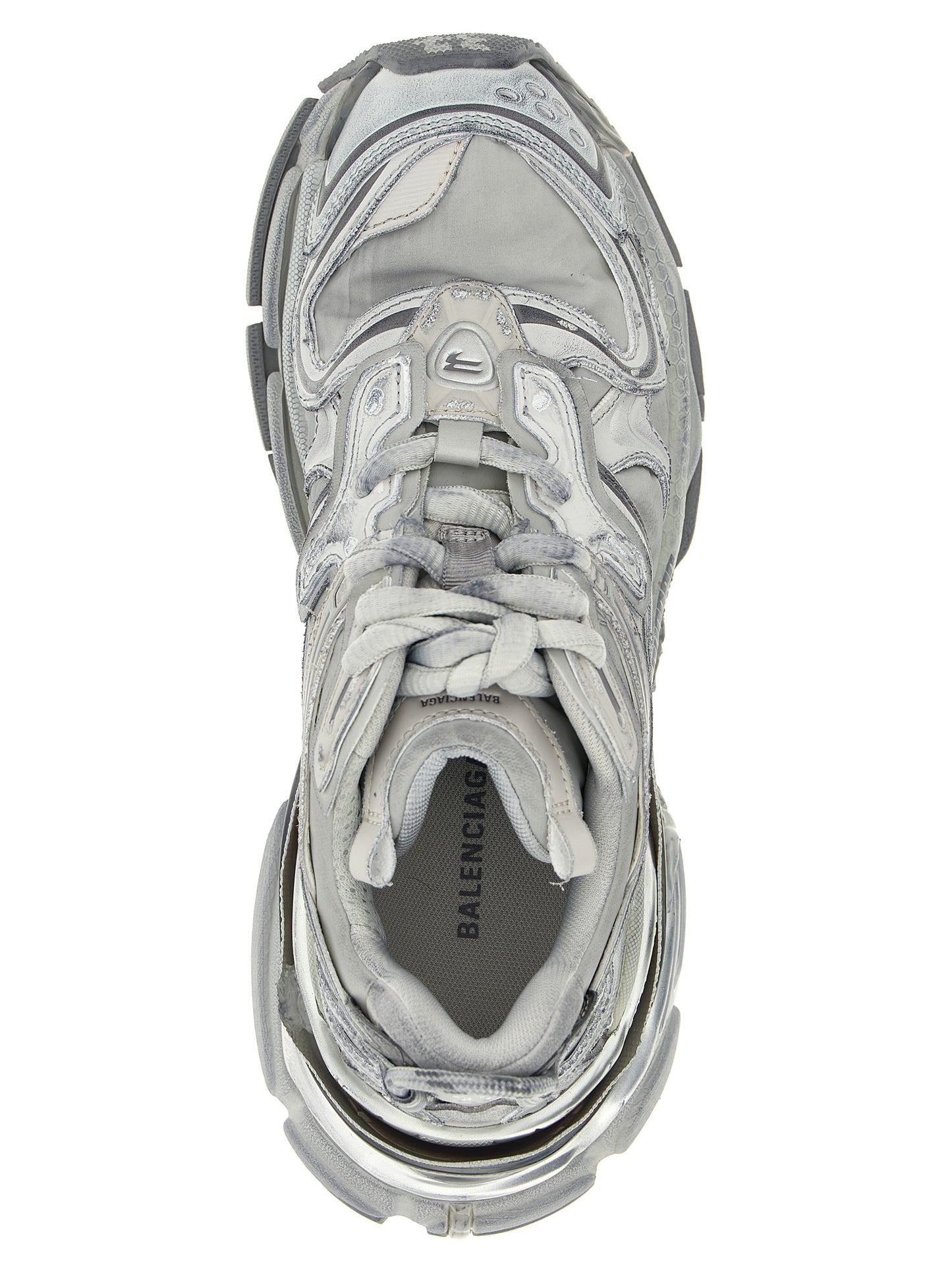 Gray Polyethylene Athletic Sneakers