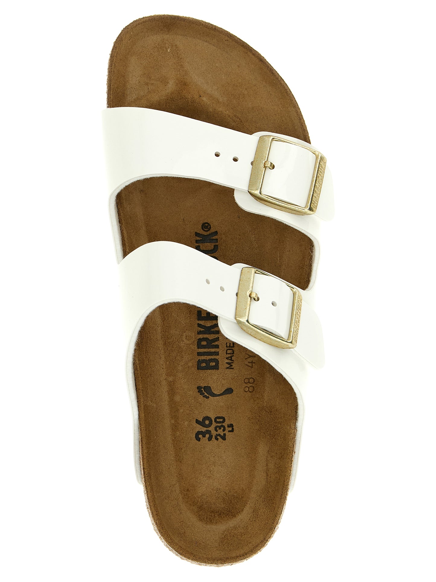 White Artificial Leather Slides