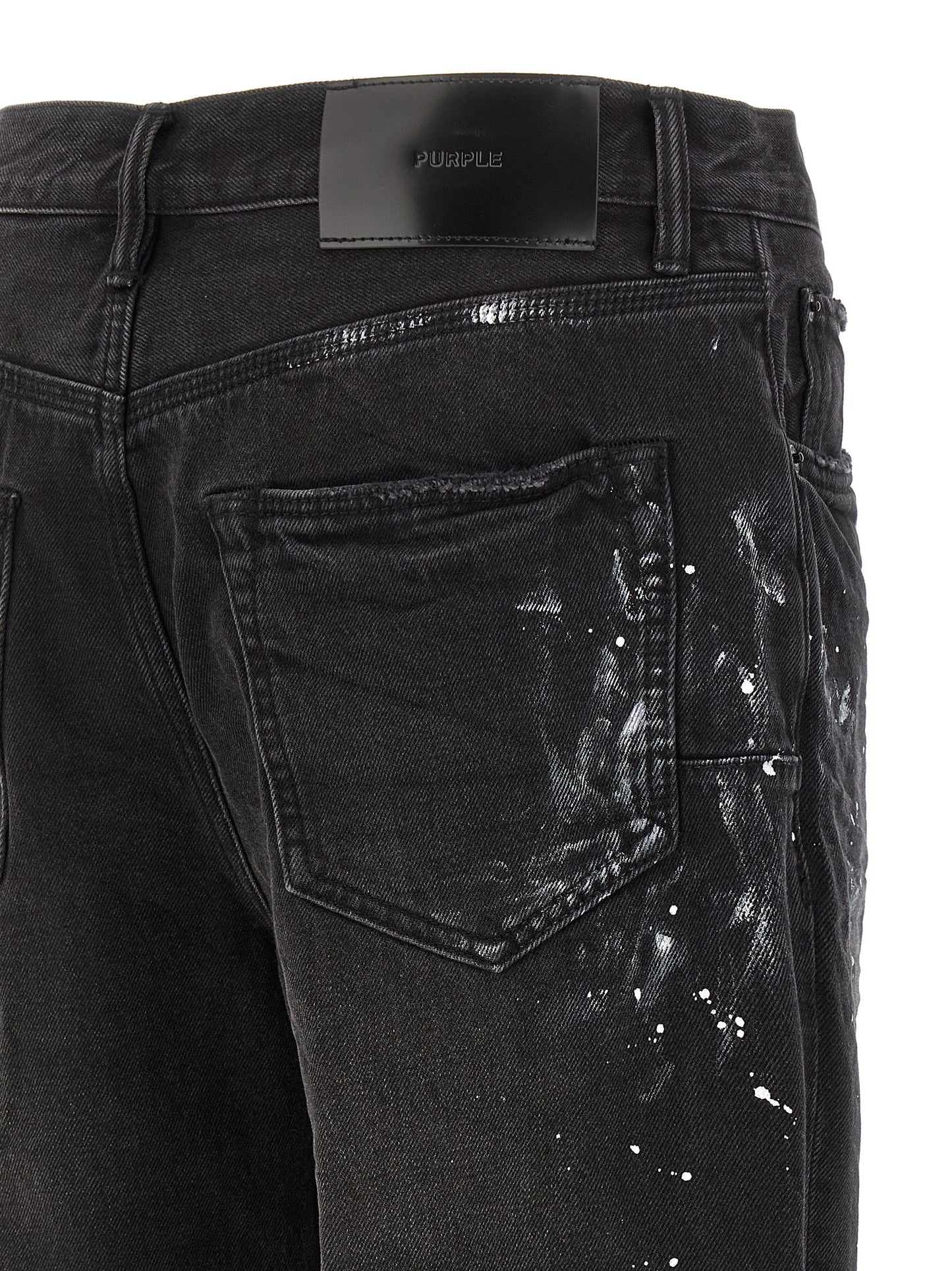 Black Cotton Straight-Leg Jeans