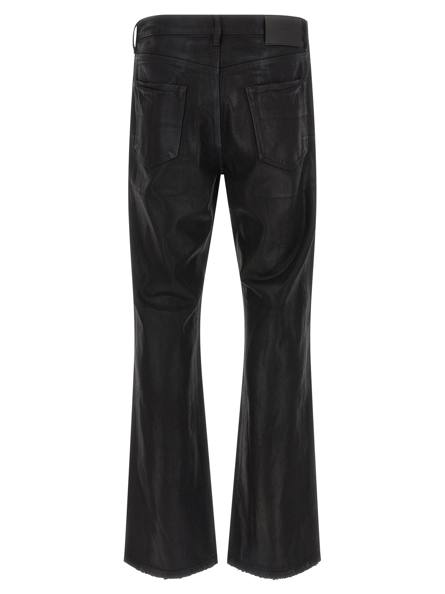 Black Cotton Flared Jeans