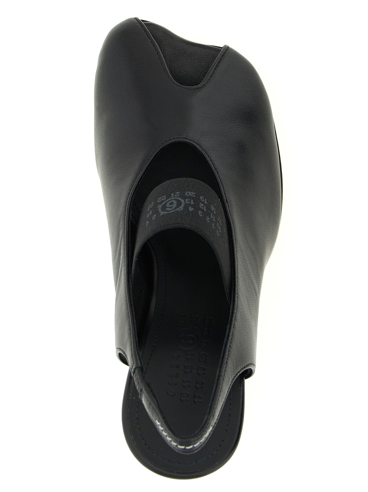 Black Lamb Leather Mid Heel Pumps