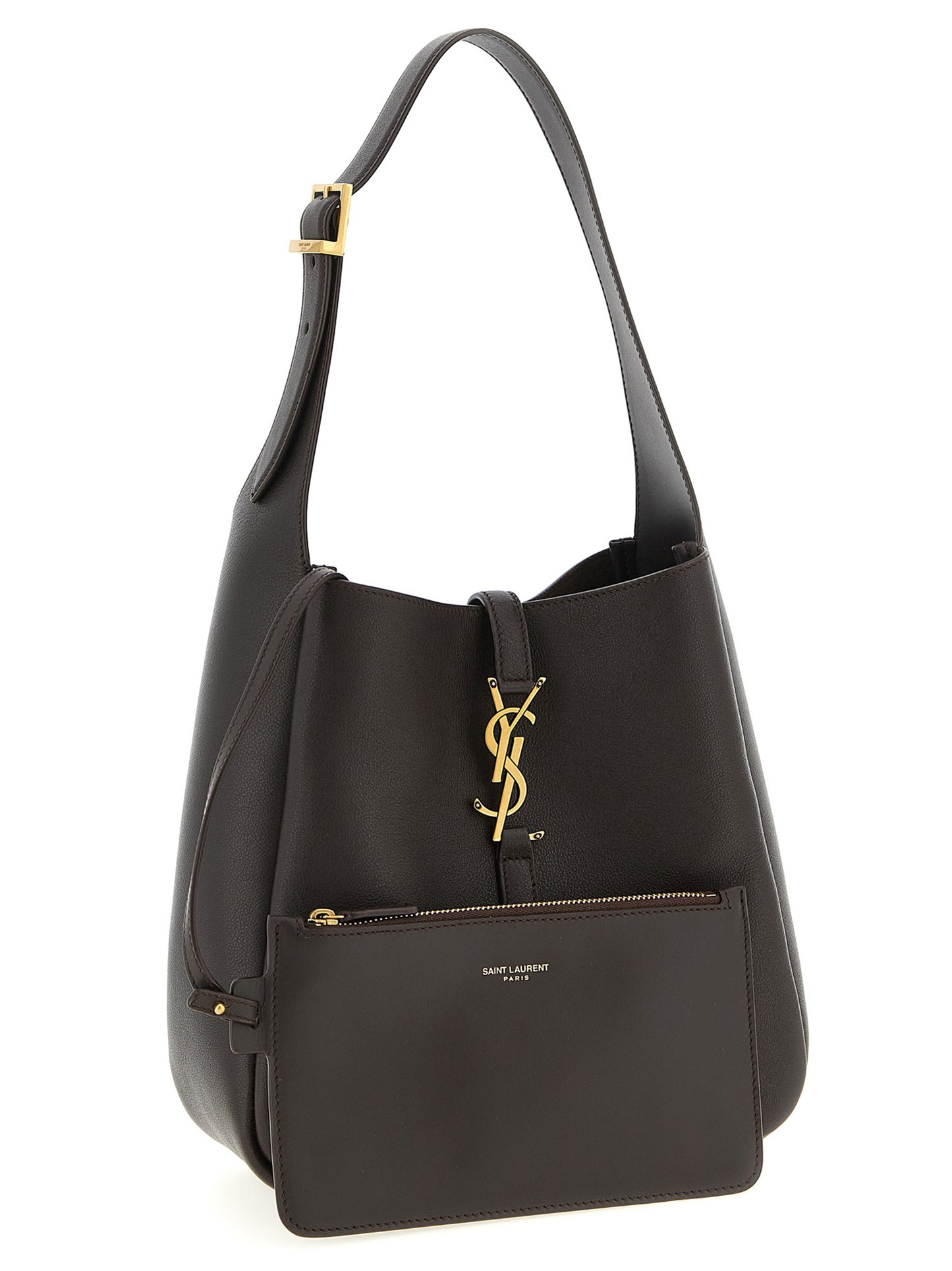 Brown Calfskin Shoulder Bag