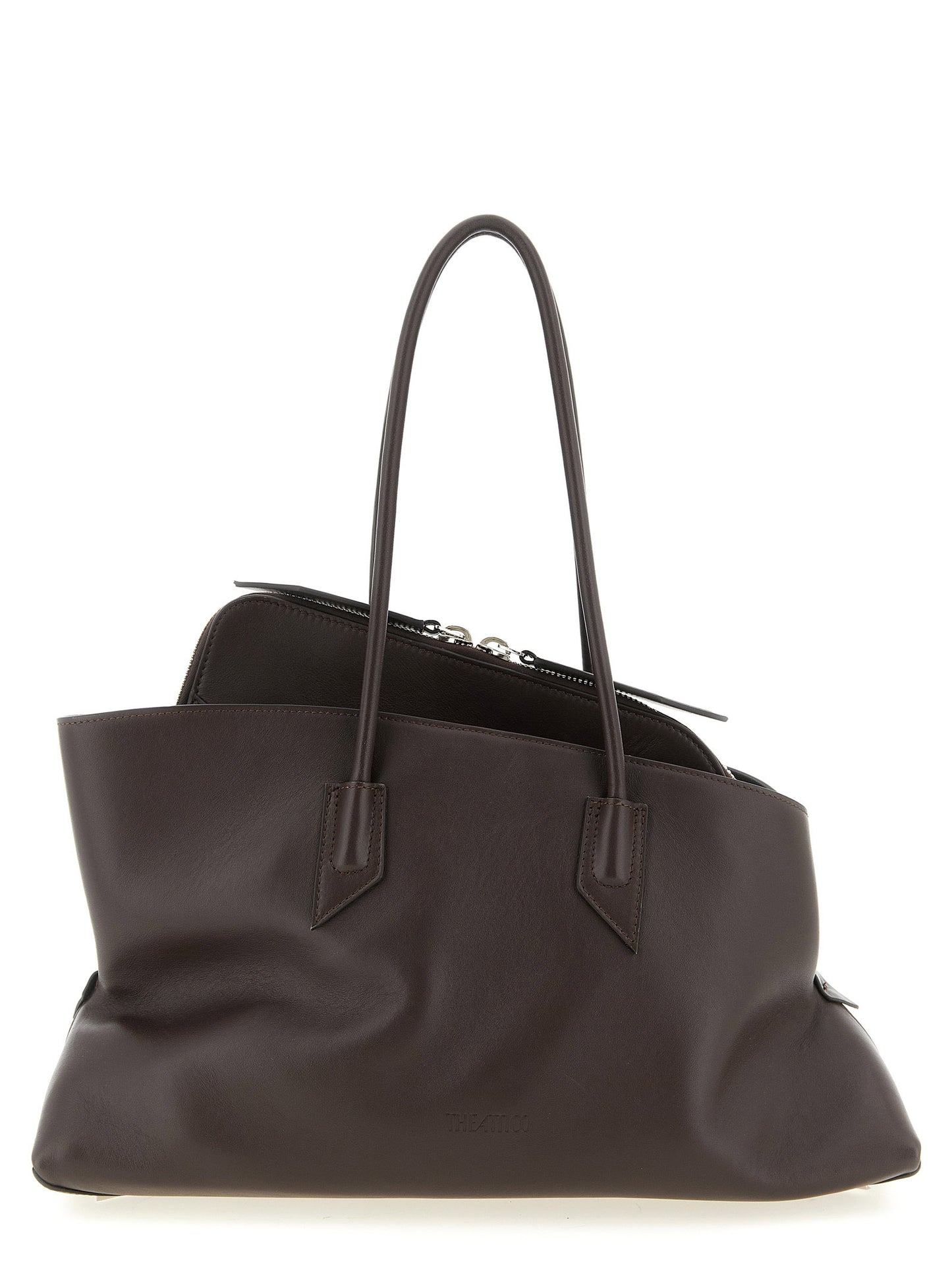 Brown Calfskin Shoulder Bag