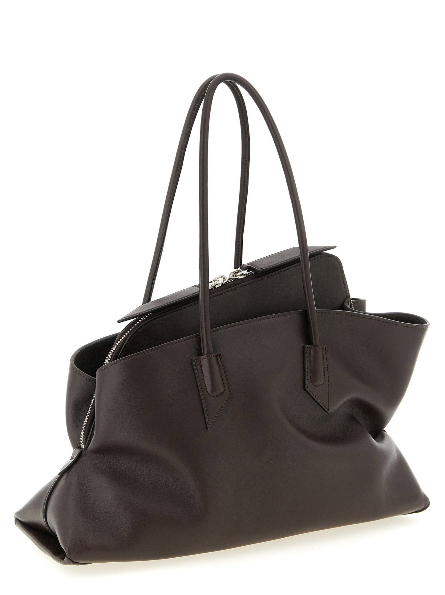 Brown Calfskin Shoulder Bag