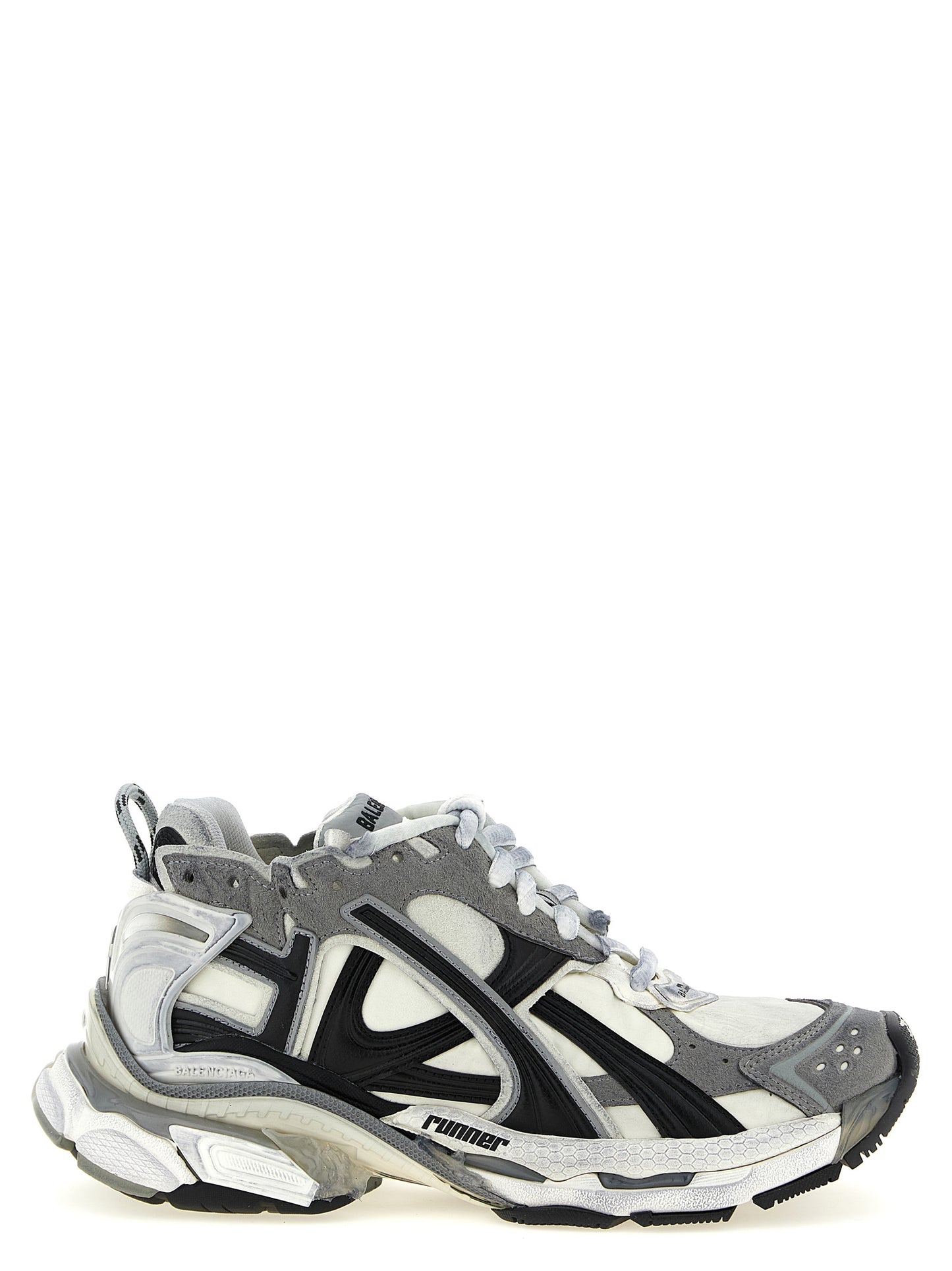 Gray Polyethylene Athletic Sneakers
