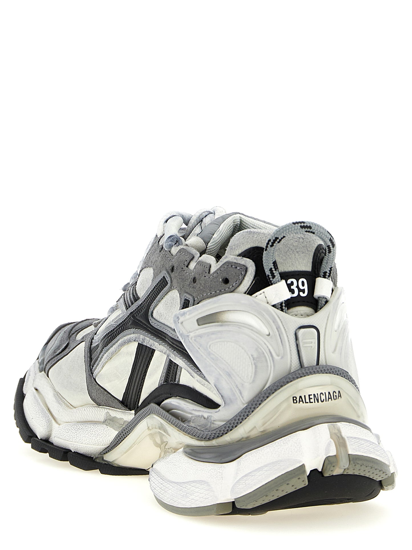 Gray Polyethylene Athletic Sneakers
