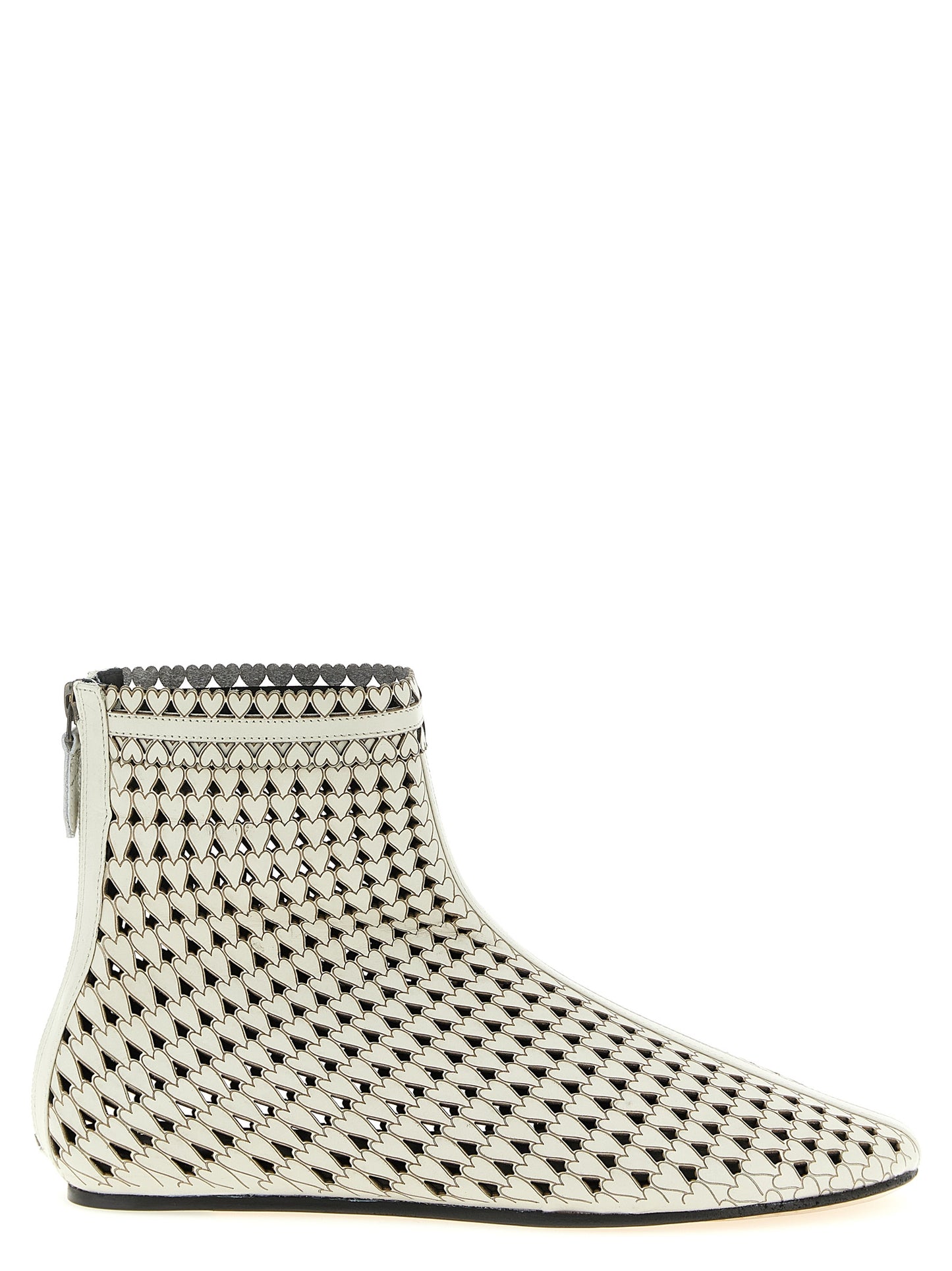 Beige Calfskin Ankle Boots