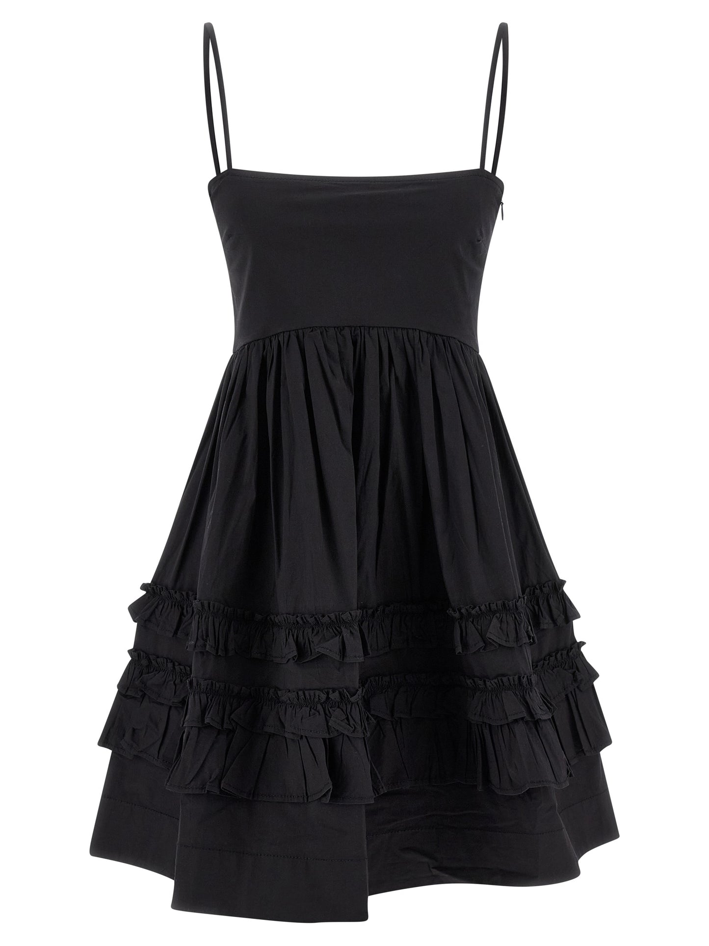 Black Cotton Short Dress