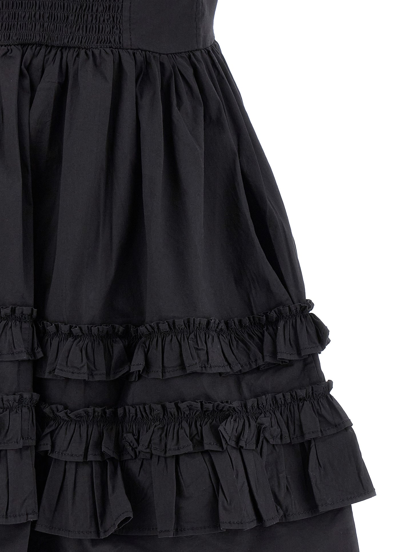 Black Cotton Short Dress