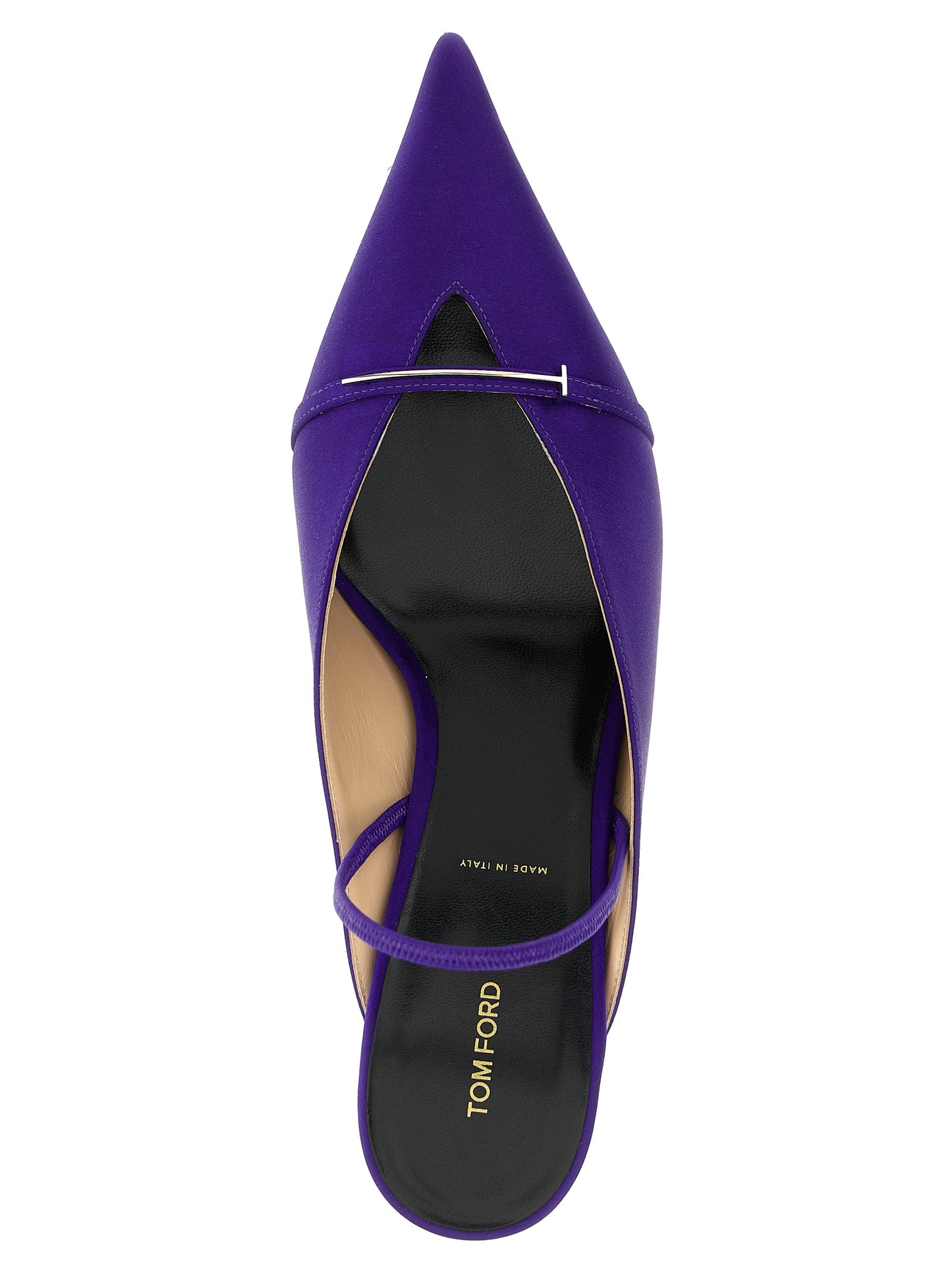 Purple Viscose Mid Heel Pumps