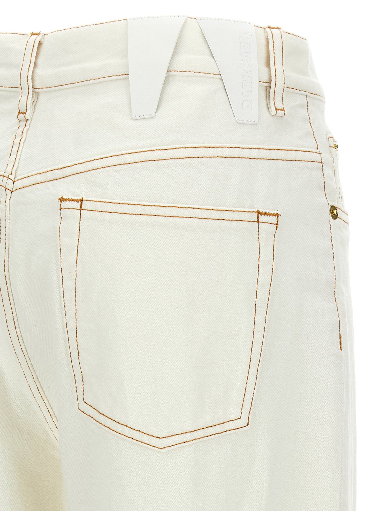 White Cotton Straight-Leg Jeans