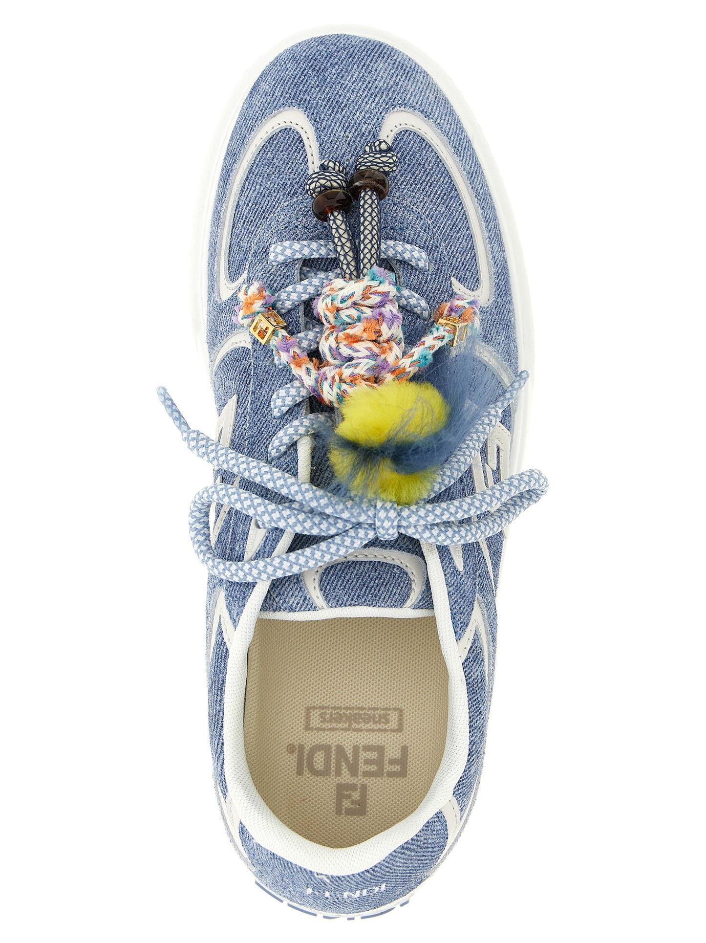 Blue Calfskin Platform Sneakers