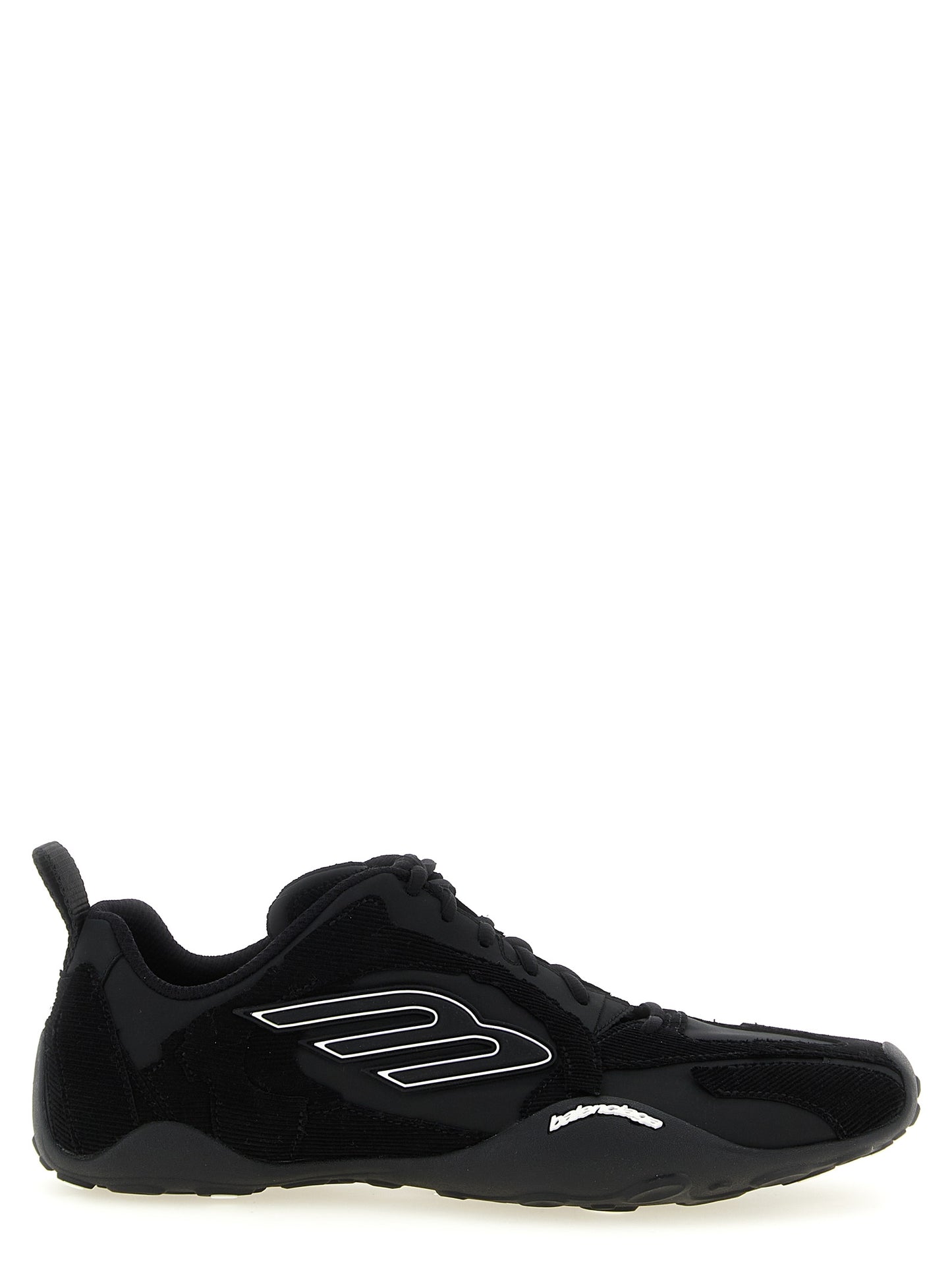Black Polyester Athletic Sneakers