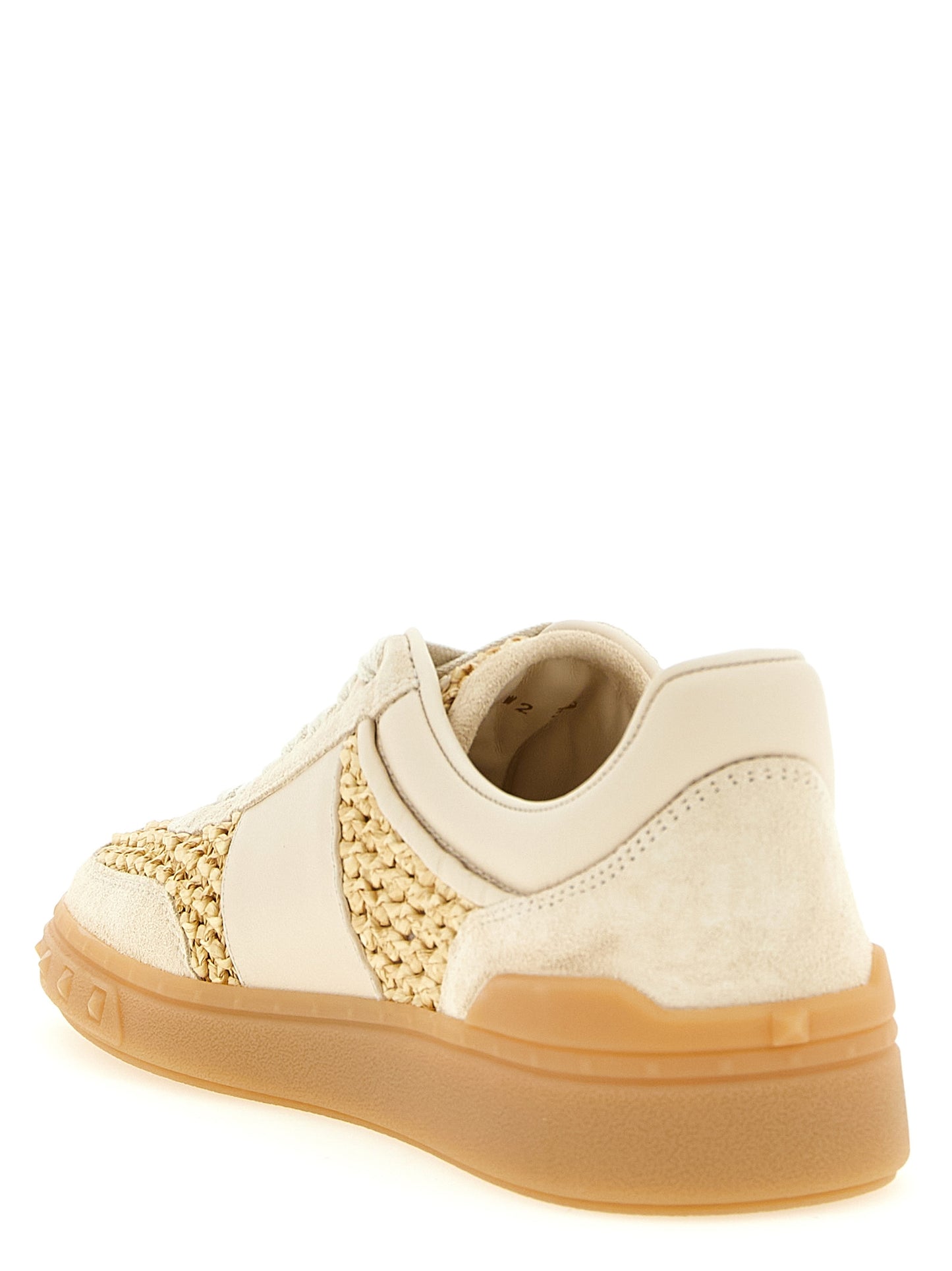 Beige Calfskin Low Top Sneakers