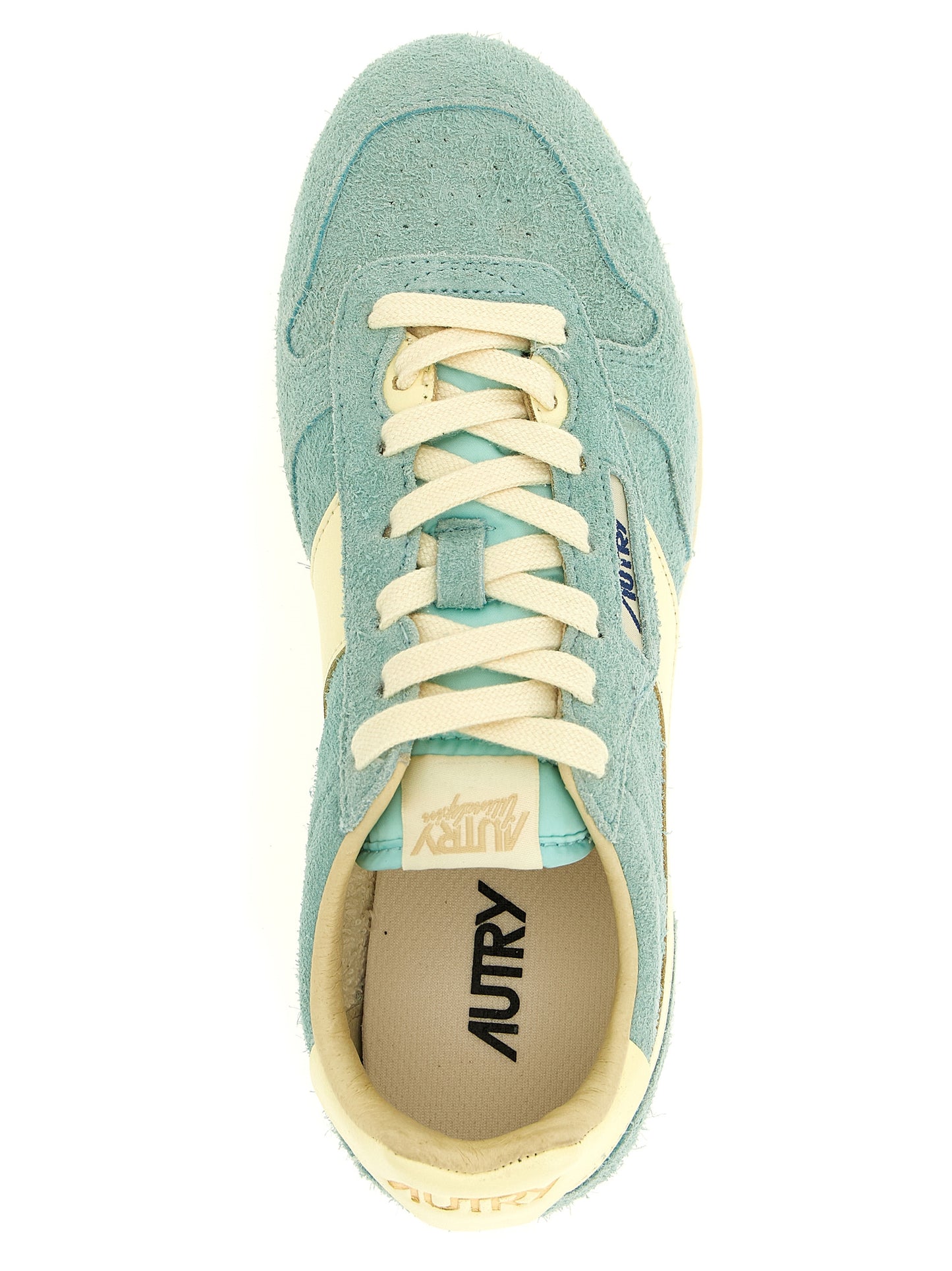 Blue Cowhide Low Top Sneakers