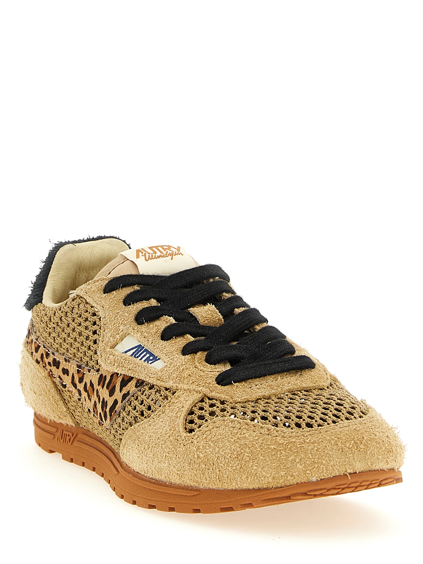Beige Cotton Athletic Sneakers