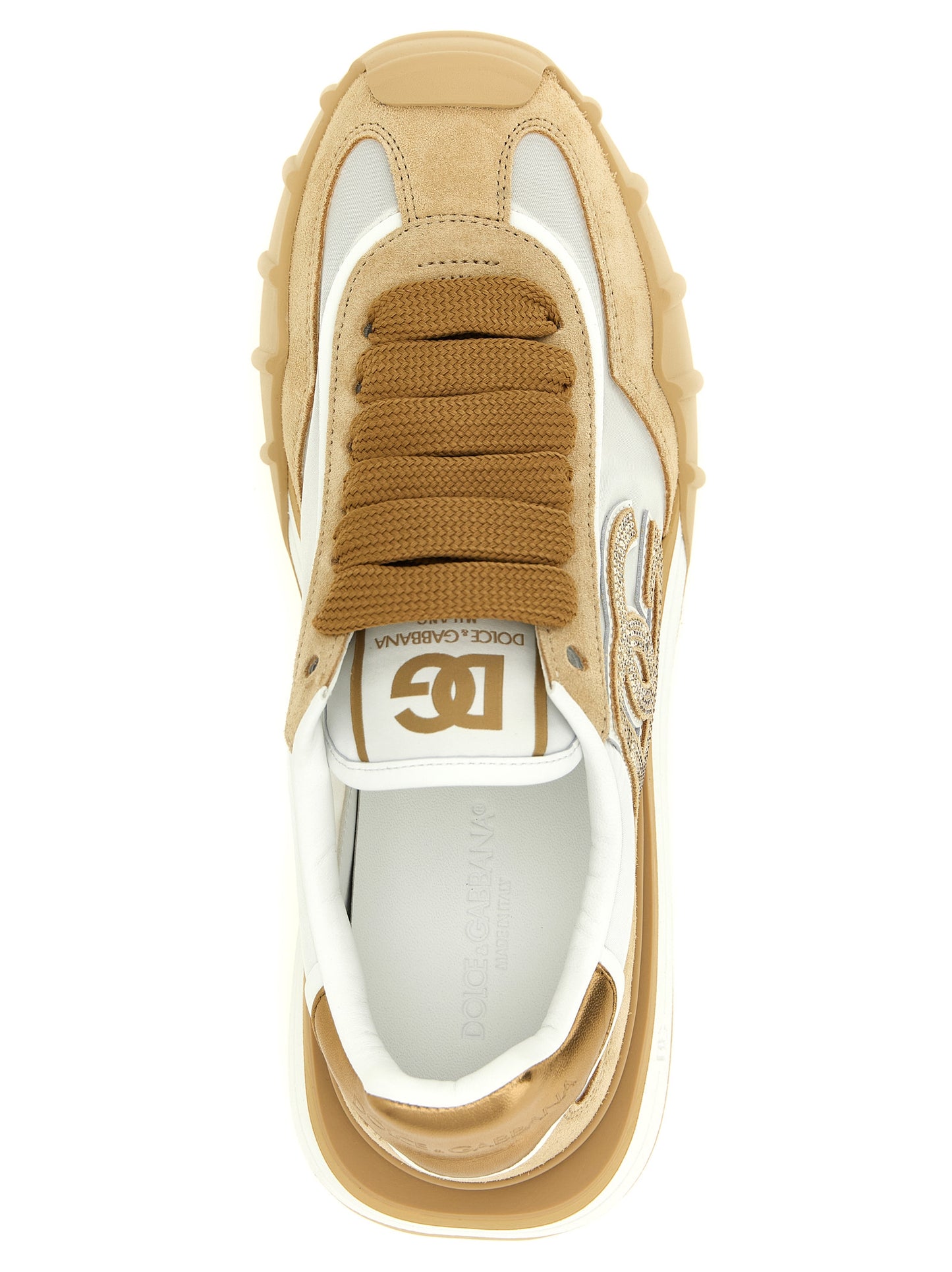 Beige Calfskin Athletic Sneakers