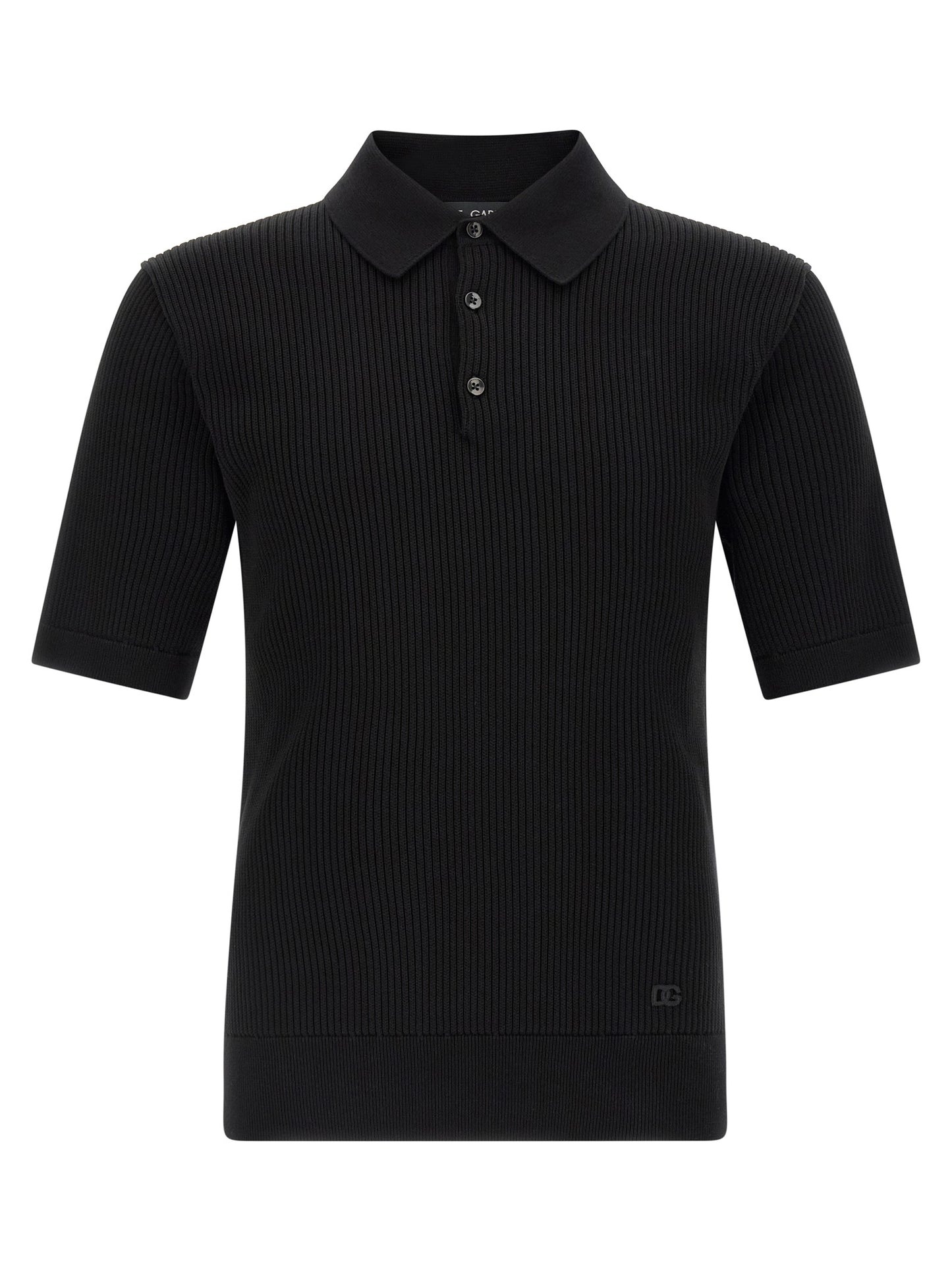 Black Cotton Polo Shirt