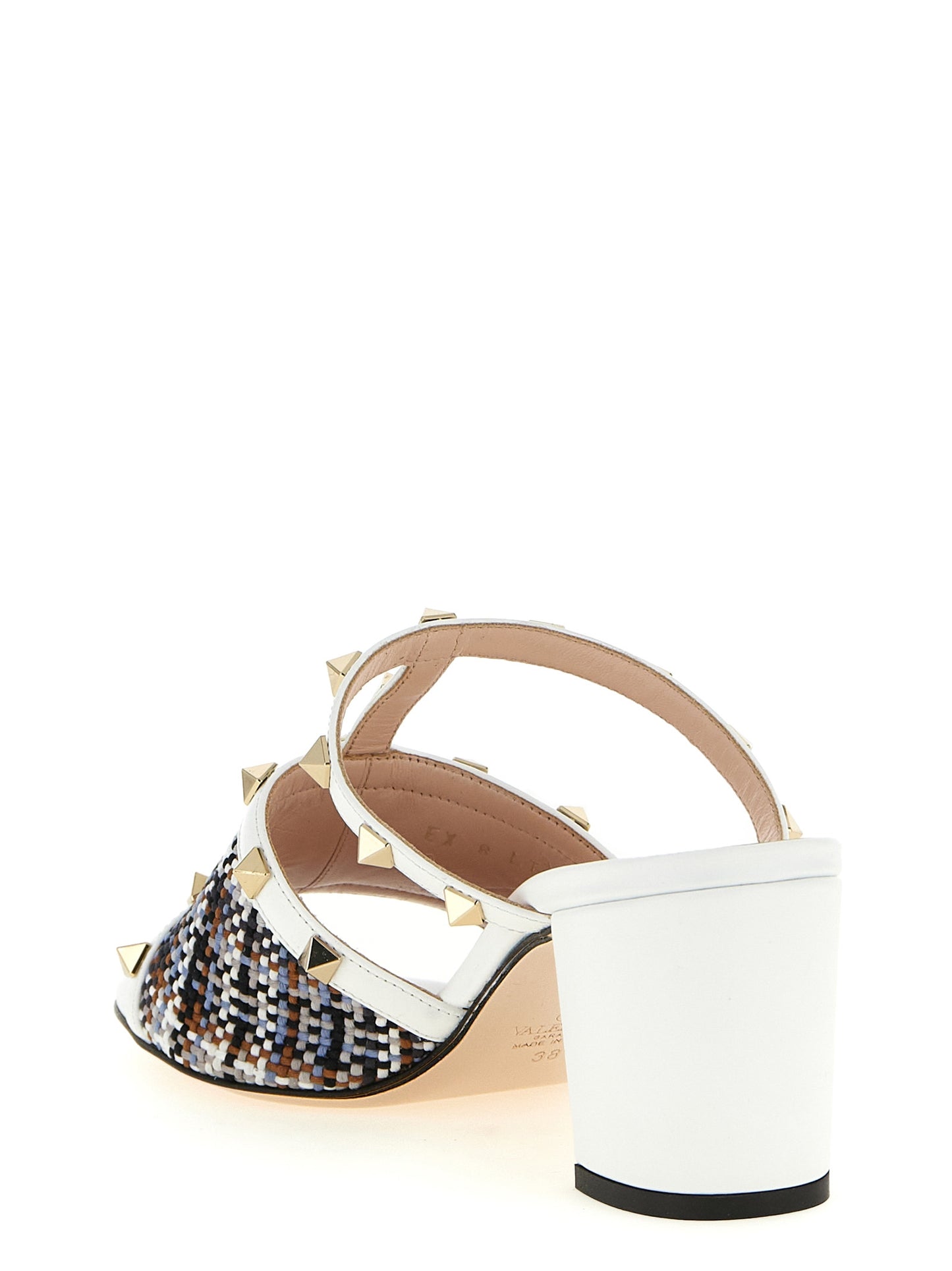 White Polyester Platform Sandals