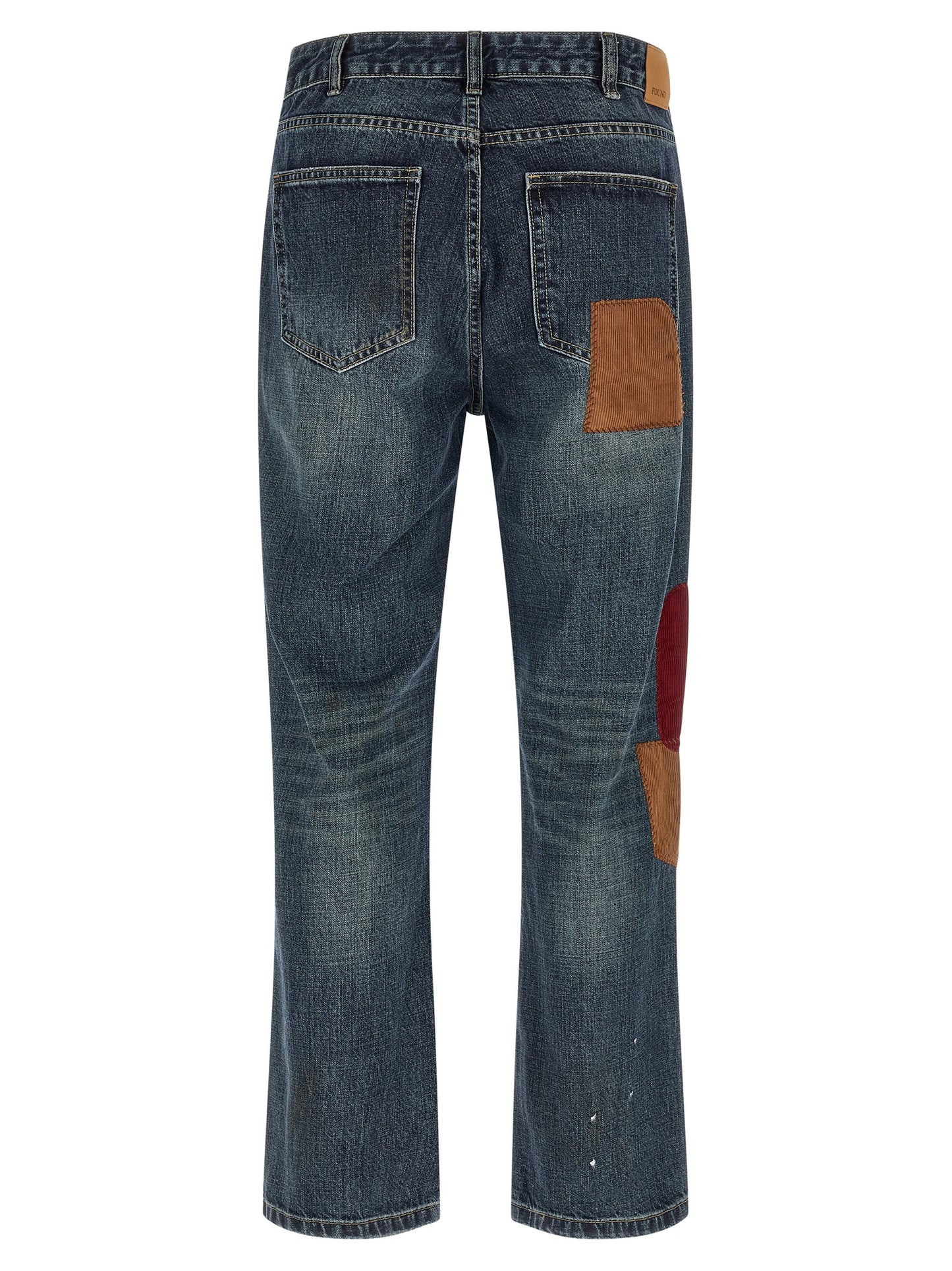 Blue Cotton Straight-Leg Jeans