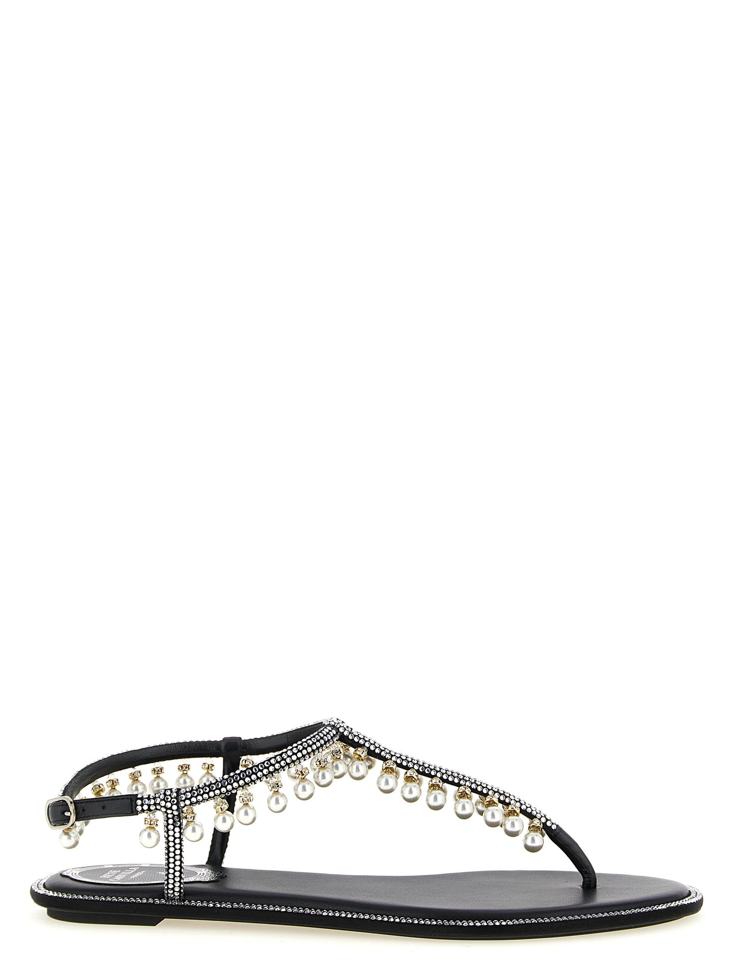 Bicolor Viscose Flat Sandals