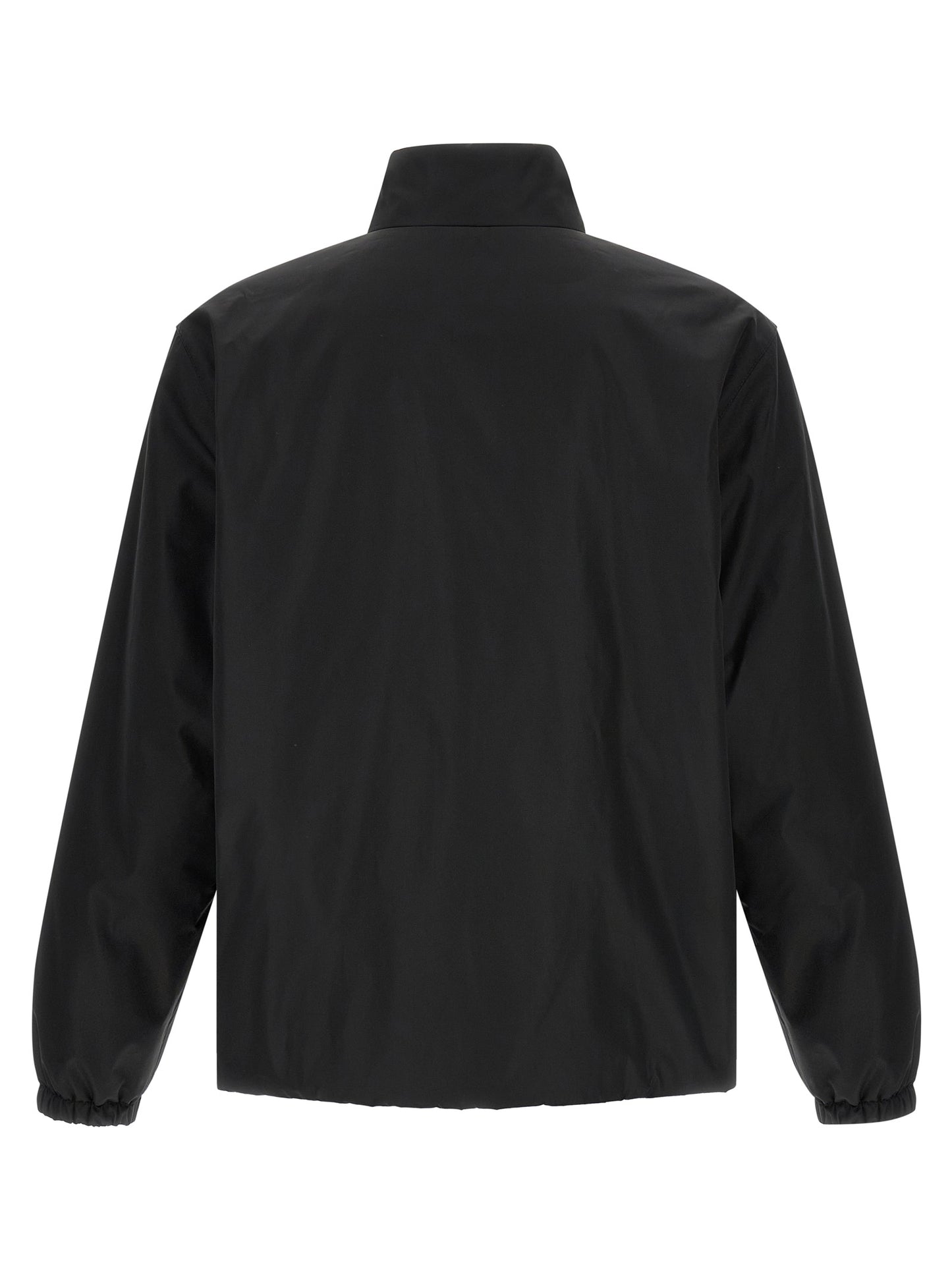 Black Polyester Full-Length Jacket